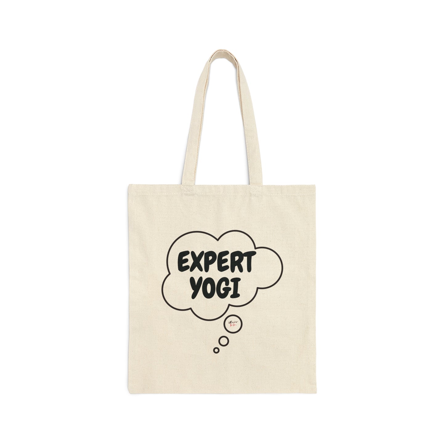 EXPERT YOGI TOTE BAG IN THOUGHT BUBBLE COTTON CANVAS TOTE BAG FOR YOGA LOVERS TOTE BAG FOR WORKOUTS