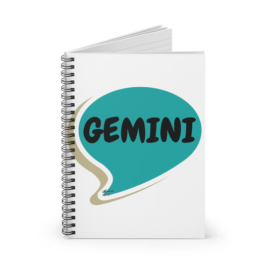 GEMINI ZODIAC SIGN SPIRAL NOTEBOOK IN SPEECH BUBBLE GEMINI BIRTHDAY SIGN HOROSCOPE SPIRAL NOTEBOOK