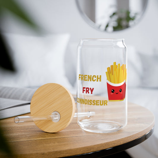 FRENCH FRY CONNOISSEUR ICED COFFEE GLASSES 16oz SIPPER GLASS