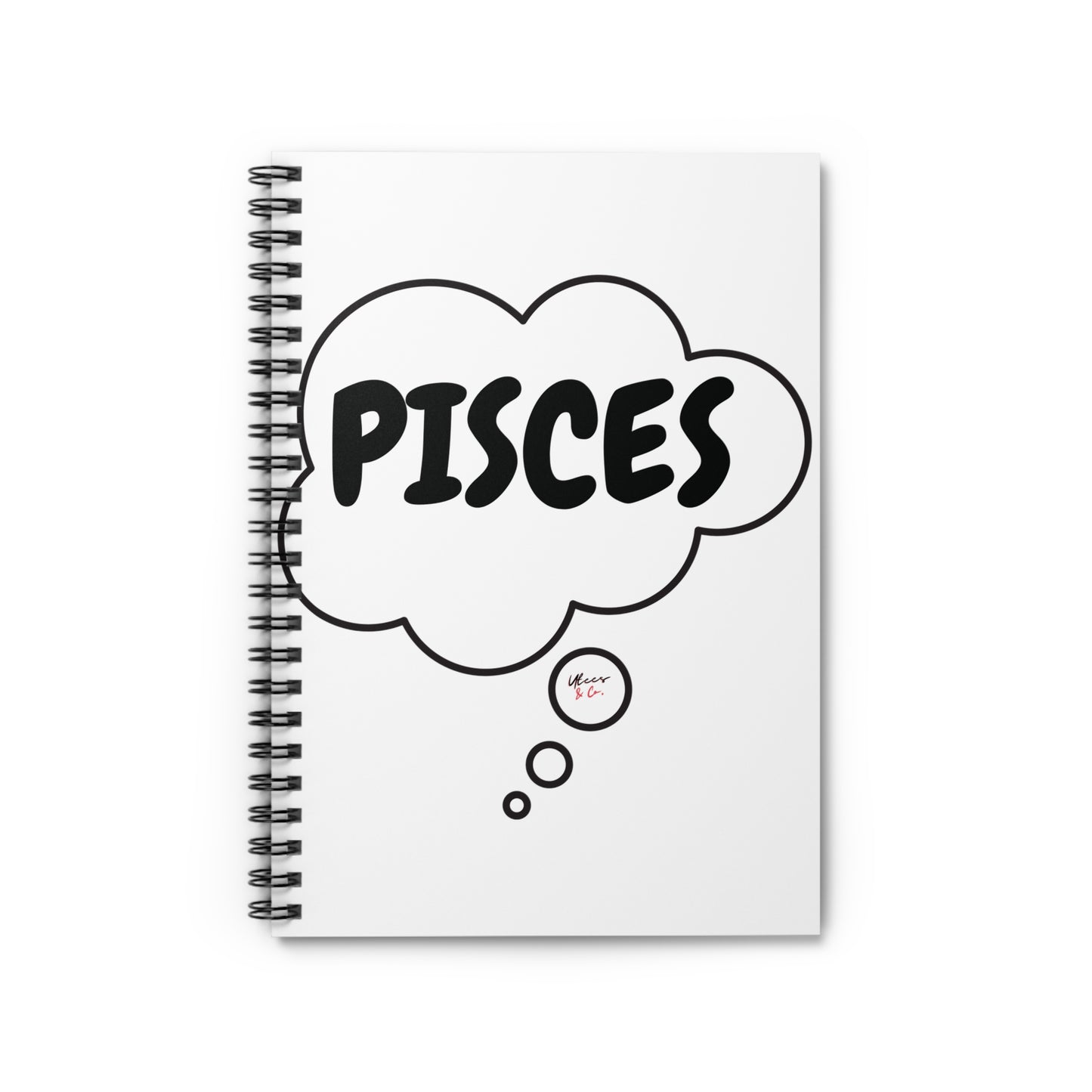 PISCES ZODIAC SIGN SPIRAL NOTEBOOK IN THOUGHT BUBBLE PISCES BIRTHDAY SIGN HOROSCOPE SPIRAL NOTEBOOK