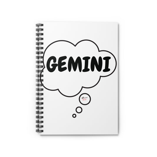 GEMINI ZODIAC SIGN SPIRAL NOTEBOOK IN THOUGHT BUBBLE GEMINI BIRTHDAY SIGN HOROSCOPE SPIRAL NOTEBOOK