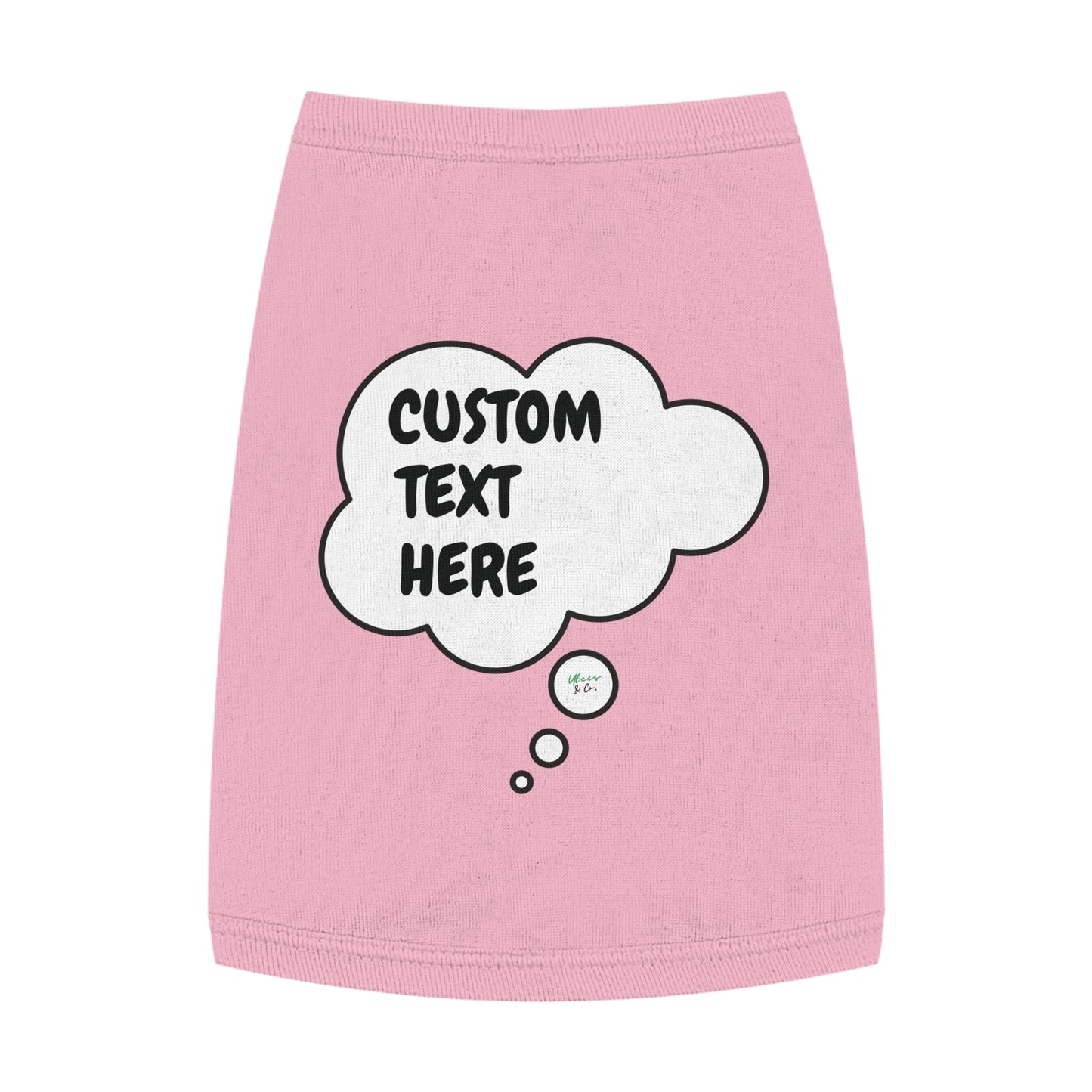 PERSONALIZED PET TANK TOP TANK SHIRT IN THOUGHT BUBBLE CUSTOMIZED GRAPHIC UNISEX TANK T-SHIRT FOR DOGS SHIRTS CUSTOM GIFTS FOR PETS SHIRTS FOR PUPPIES DOG CLOTHING