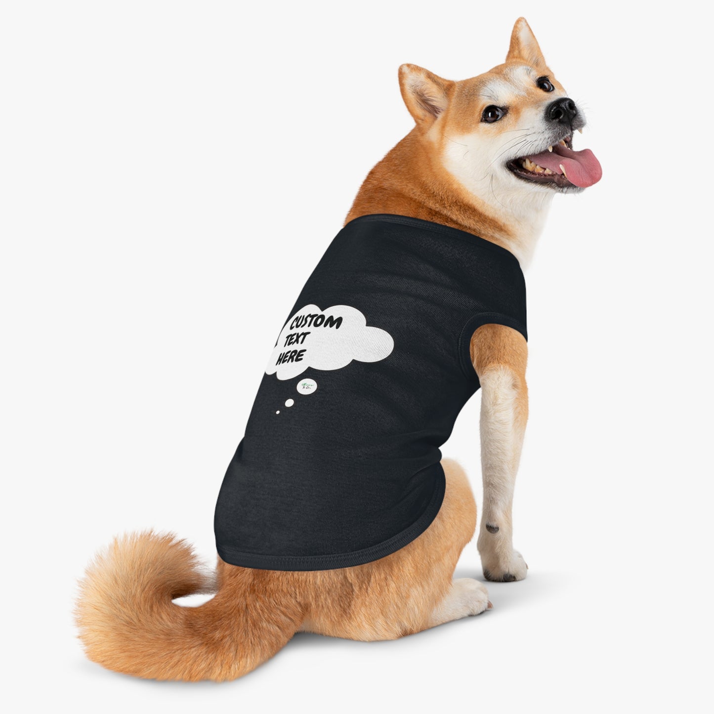 PERSONALIZED PET TANK TOP TANK SHIRT IN THOUGHT BUBBLE CUSTOMIZED GRAPHIC UNISEX TANK T-SHIRT FOR DOGS SHIRTS CUSTOM GIFTS FOR PETS SHIRTS FOR PUPPIES DOG CLOTHING