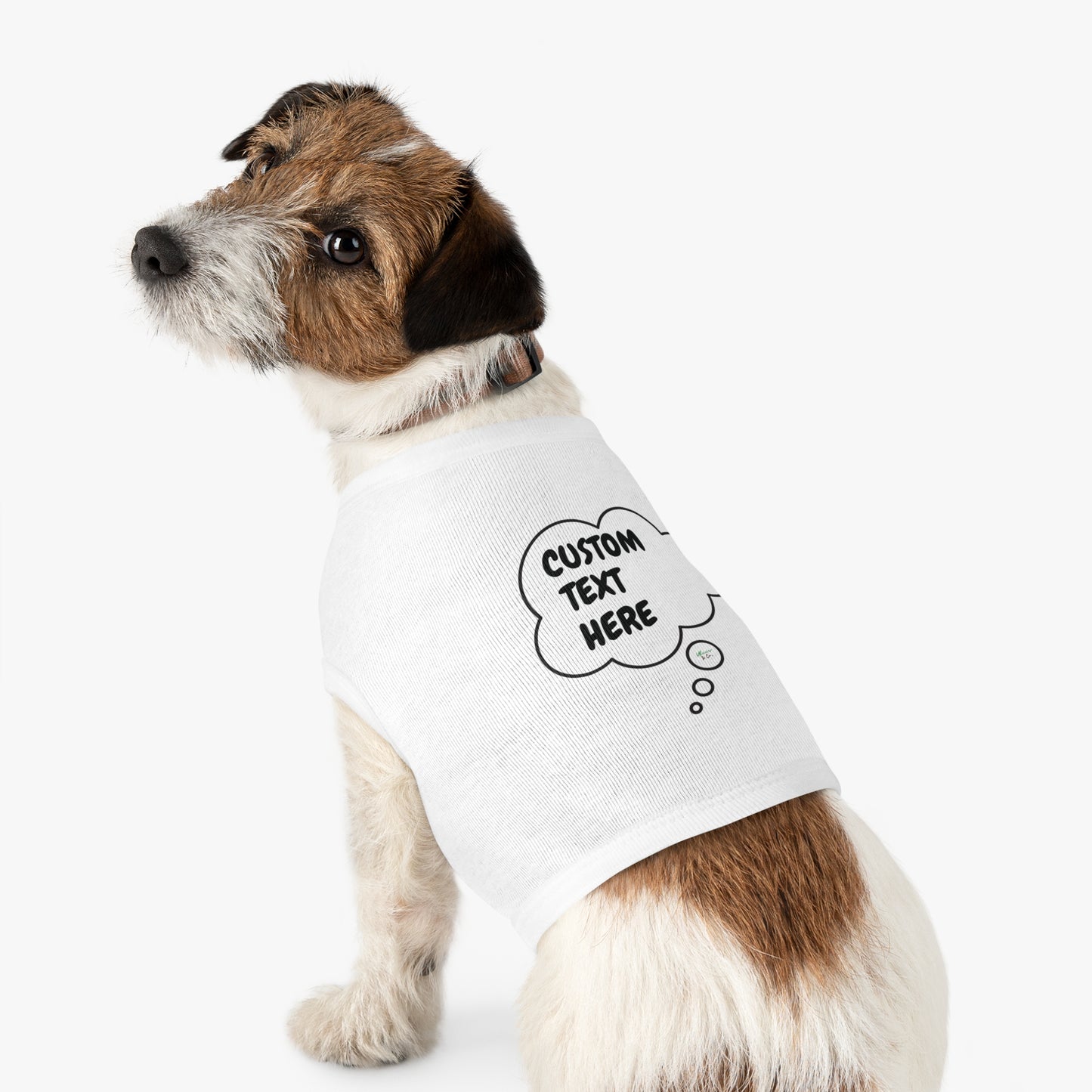 PERSONALIZED PET TANK TOP TANK SHIRT IN THOUGHT BUBBLE CUSTOMIZED GRAPHIC UNISEX TANK T-SHIRT FOR DOGS SHIRTS CUSTOM GIFTS FOR PETS SHIRTS FOR PUPPIES DOG CLOTHING