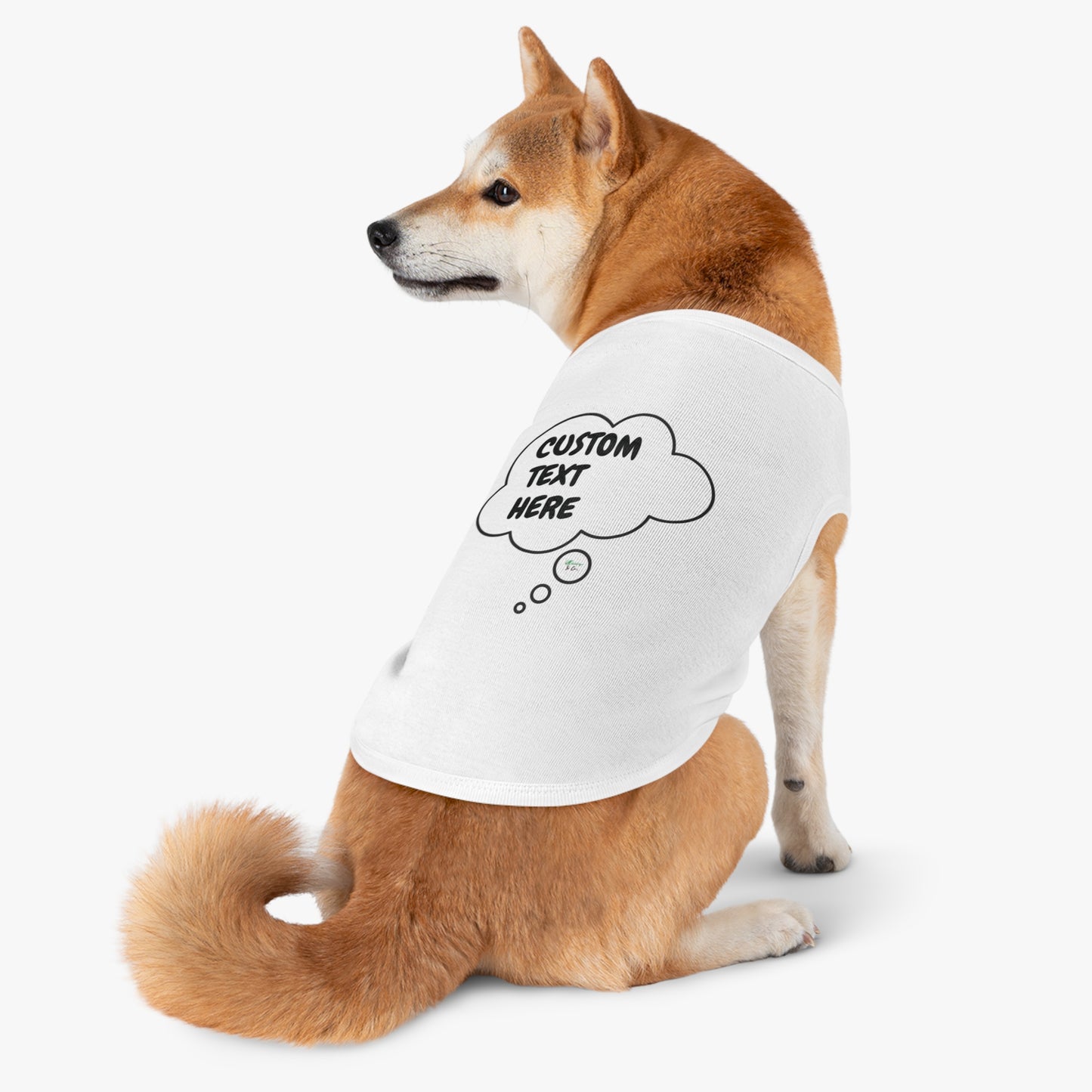 PERSONALIZED PET TANK TOP TANK SHIRT IN THOUGHT BUBBLE CUSTOMIZED GRAPHIC UNISEX TANK T-SHIRT FOR DOGS SHIRTS CUSTOM GIFTS FOR PETS SHIRTS FOR PUPPIES DOG CLOTHING