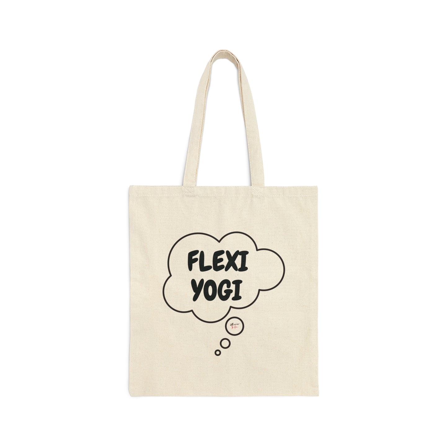 FLEXI YOGI TOTE BAG FOR YOGA LOVER COTTON CANVAS GIFT TOTE BAG IN THOUGHT BUBBLE GIFT FOR YOGI