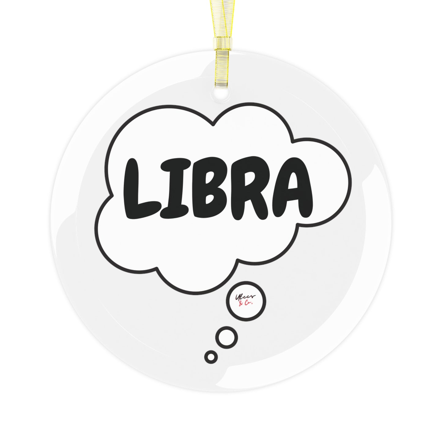 LIBRA ZODIAC SIGN GLASS ORNAMENTS THOUGHT BUBBLE HOROSCOPE LIBRA BIRTHDAY SIGNS SYMBOLS CHRISTMAS TREE ORNAMENT HOLIDAY GIFT LIBRA ZODIAC CHRISTMAS GIFT