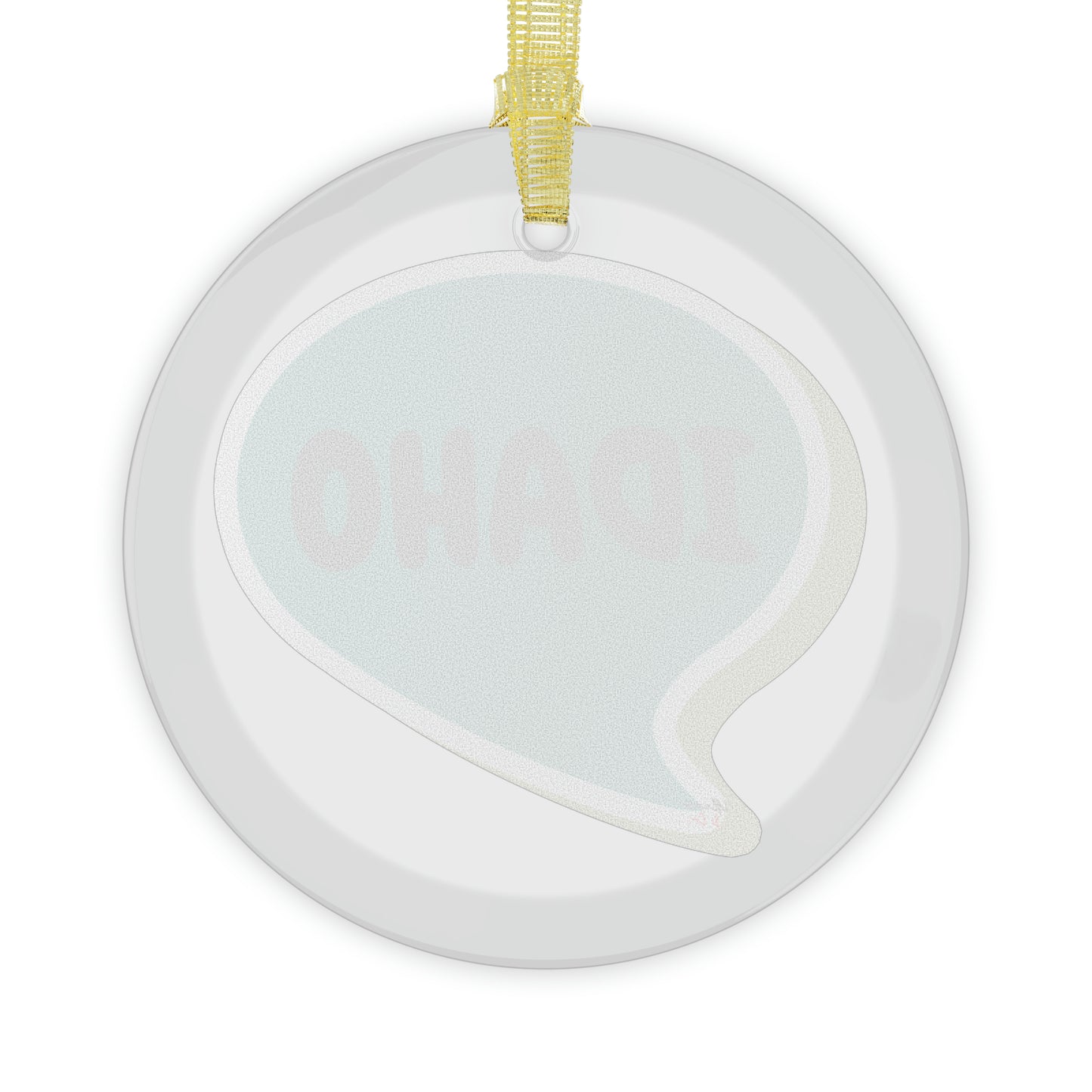 IDAHO GLASS ORNAMENT IN SPEECH BUBBLE FOR FAVORITE STATE DECORATION FOR CHRISTMAS DECOR FOR HOLIDAY DECORATION