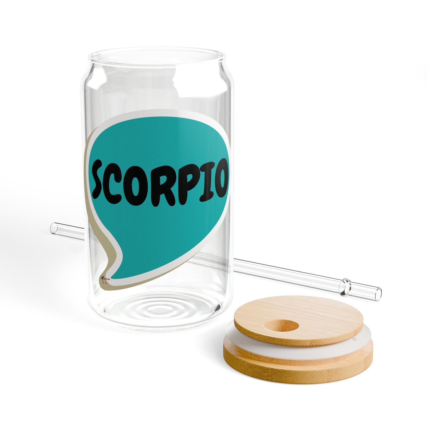 SCORPIO ZODIAC SIGN ICED COFFEE GLASSES 16oz SIPPER GLASS IN SPEECH BUBBLE HOROSCOPE SCORPIO SIGN SIPPER GLASS BIRTHDAY GIFT FOR SCORPIO ZODIAC SIGN