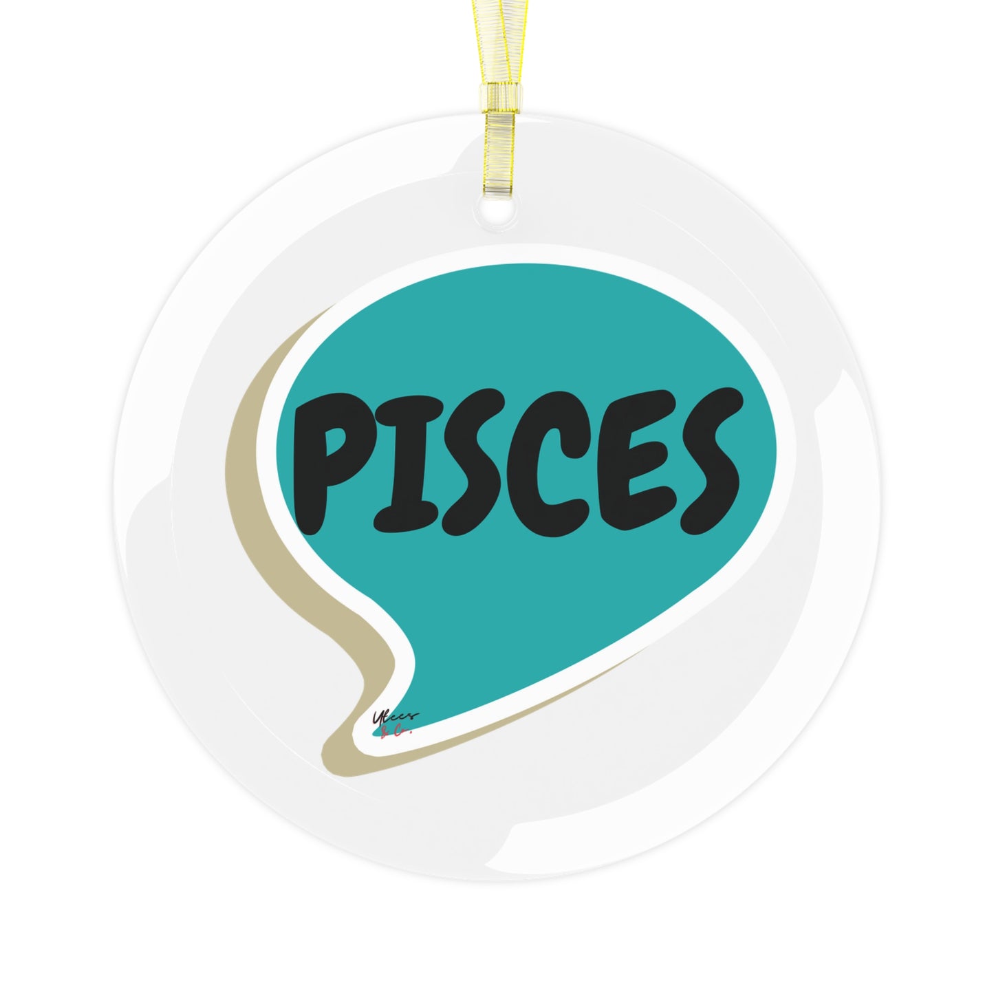 PISCES ZODIAC SIGN GLASS ORNAMENTS SPEECH BUBBLE HOROSCOPE BIRTHDAY SIGNS PISCES SYMBOLS CHRISTMAS TREE ORNAMENT HOLIDAY GIFT PISCES ZODIAC SIGN ORNAMENTS