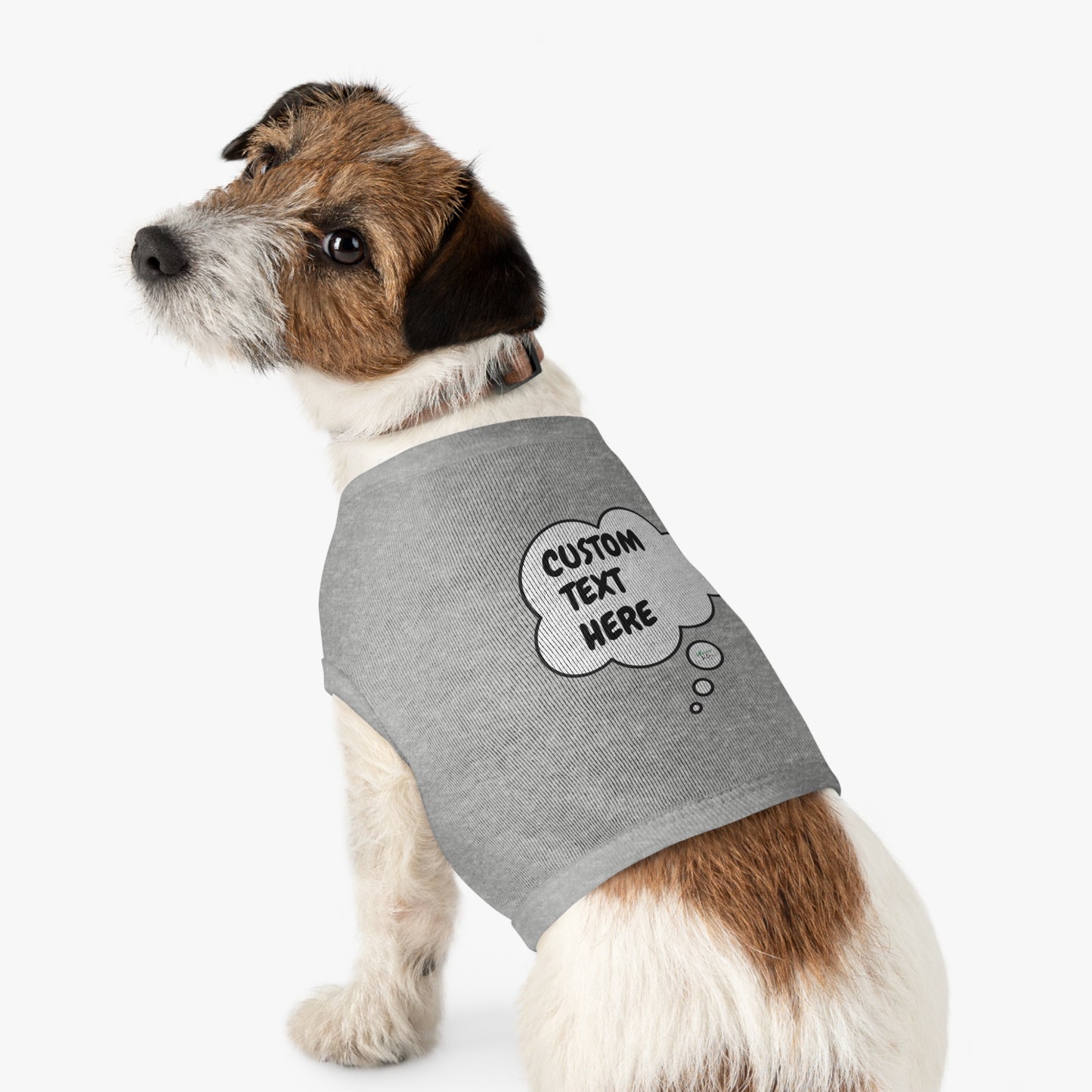 PERSONALIZED PET TANK TOP TANK SHIRT IN THOUGHT BUBBLE CUSTOMIZED GRAPHIC UNISEX TANK T-SHIRT FOR DOGS SHIRTS CUSTOM GIFTS FOR PETS SHIRTS FOR PUPPIES DOG CLOTHING