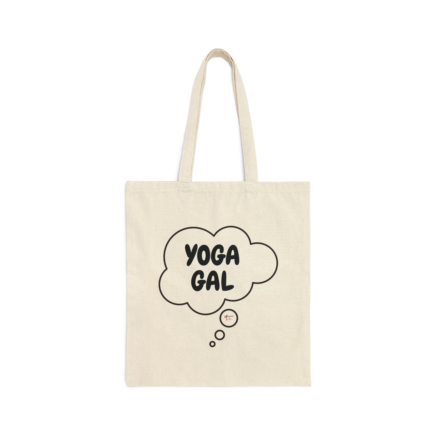 YOGA GAL TOTE BAG IN THOUGHT BUBBLE COTTON CANVAS TOTE BAG YOGA GIFT YOGA WORKOUTS