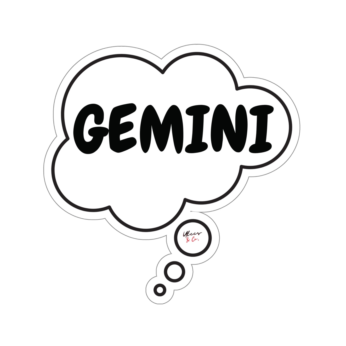 GEMINI ZODIAC HOROSCOPE SIGN STICKER IN THOUGHT BUBBLE STICKER BIRTHDAY SIGN GEMINI STICKER WHITE STICKER TRANSPARENT STICKER ASTRONOMY STICKERS