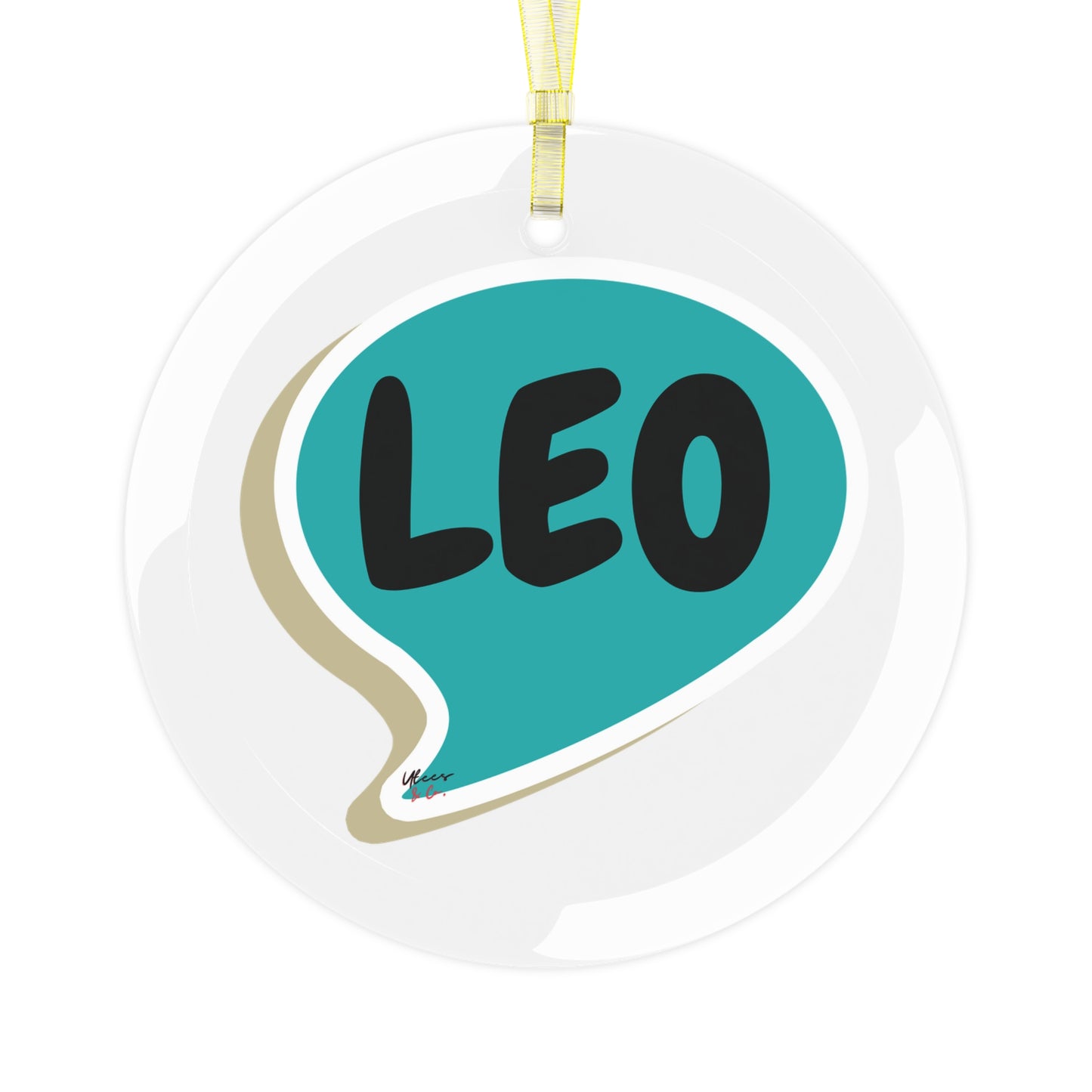 LEO ZODIAC SIGN GLASS ORNAMENT SPEECH BUBBLE STYLE ASTROLOGY LEO SIGNS BIRTHDAY GIFT HOLIDAY SEASON GIFT HOME DECOR TREE DECORATIONS