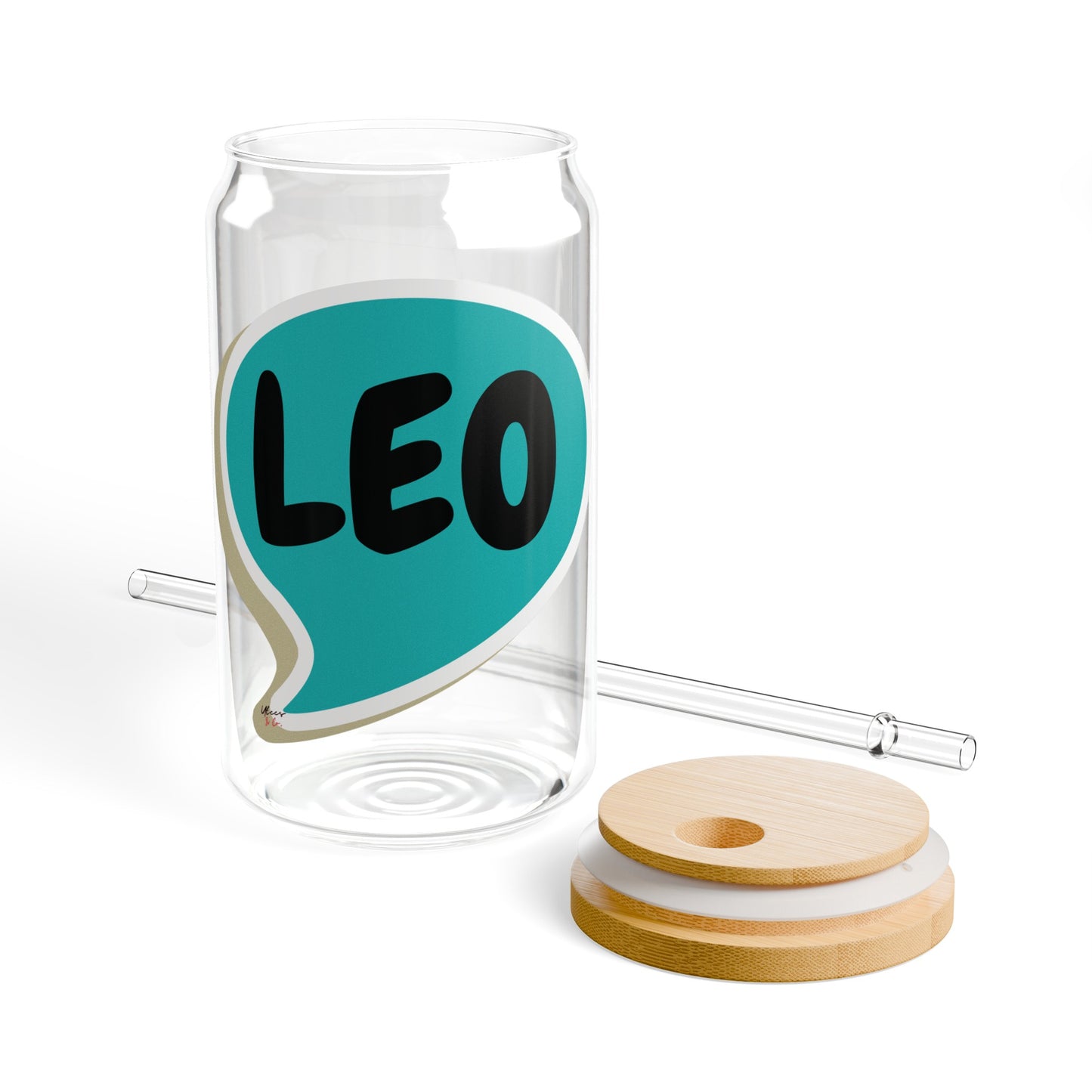 LEO ZODIAC SIGN ICED COFFEE GLASSES 16oz SIPPER GLASS IN SPEECH BUBBLE HOROSCOPE LEO SIGN SIPPER GLASS BIRTHDAY GIFT FOR LEO ZODIAC SIGN