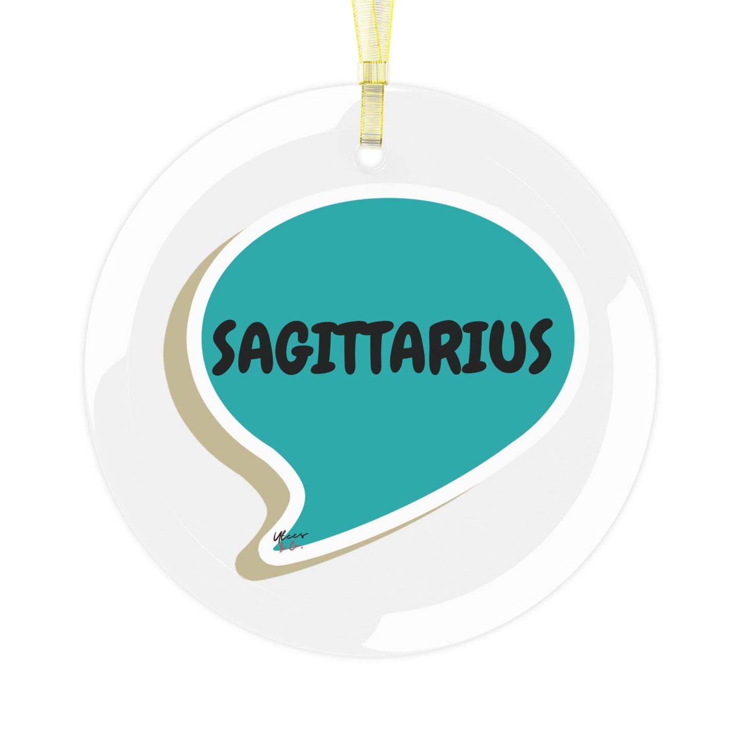 SAGITTARIUS ZODIAC BIRTHDAY GIFT GLASS ORNAMENTS SPEECH BUBBLE SAGITTARIUS BIRTHDAY SIGNS VIRGO SYMBOLS CHRISTMAS TREE ORNAMENT HOLIDAY GIFT ZODIAC SAGITTARIUS SYMBOLS