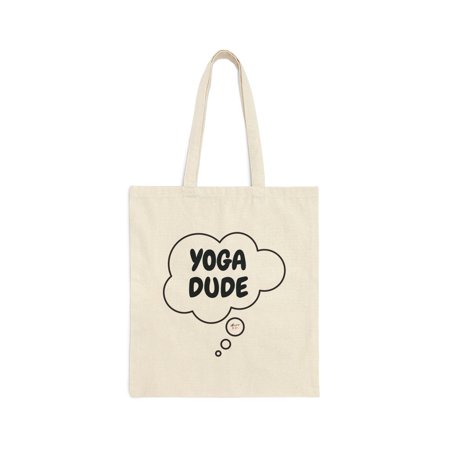 YOGA DUDE TOTE BAG GIFT IN THOUGHT BUBBLE COTTON CANVAS TOTE BAG FOR YOGI GIFT FOR YOGA WORKOUT