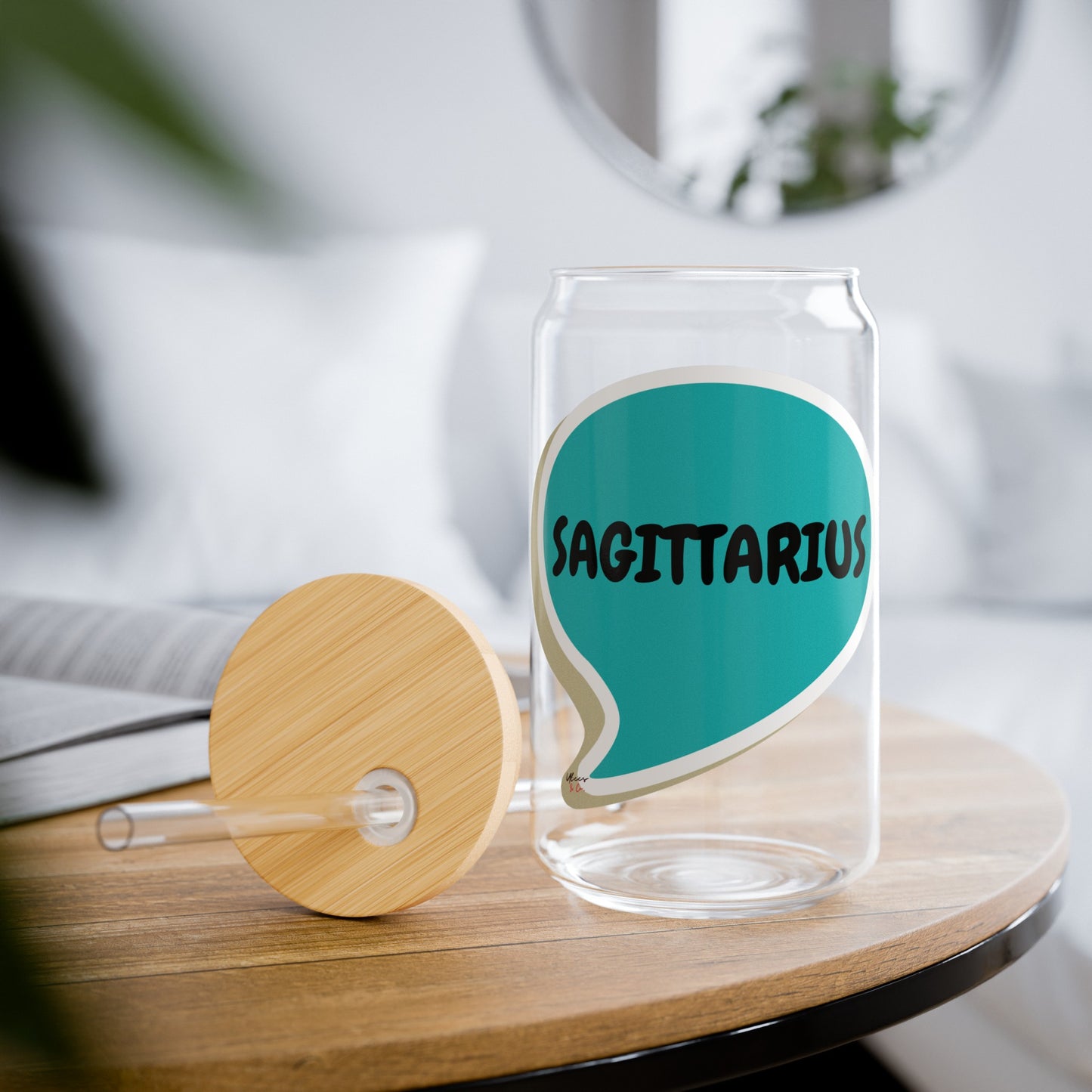 SAGITTARIUS ZODIAC SIGN ICED COFFEE GLASSES 16oz SIPPER GLASS IN SPEECH BUBBLE HOROSCOPE SAGITTARIUS SIGN SIPPER GLASS BIRTHDAY GIFT FOR SAGITTARIUS ZODIAC SIGN