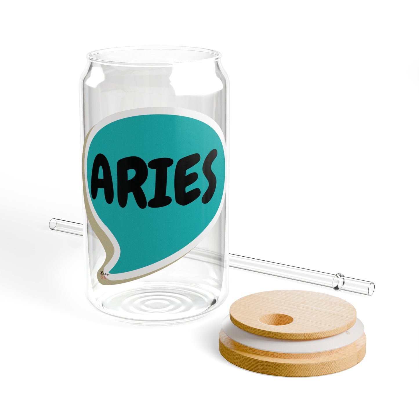 ARIES ZODIAC SIGN ICED COFFEE GLASSES 16oz SIPPER GLASS IN SPEECH BUBBLE HOROSCOPE ARIES SIGN SIPPER GLASS BIRTHDAY GIFT FOR ARIES ZODIAC SIGN