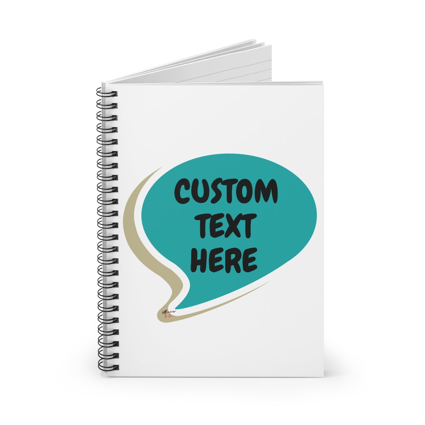 PERSONALIZE NOTEBOOK IN SPEECH BUBBLE CUSTOM SPIRAL NOTEBOOK CUSTOMIZE RULED LINE NOTEBOOK