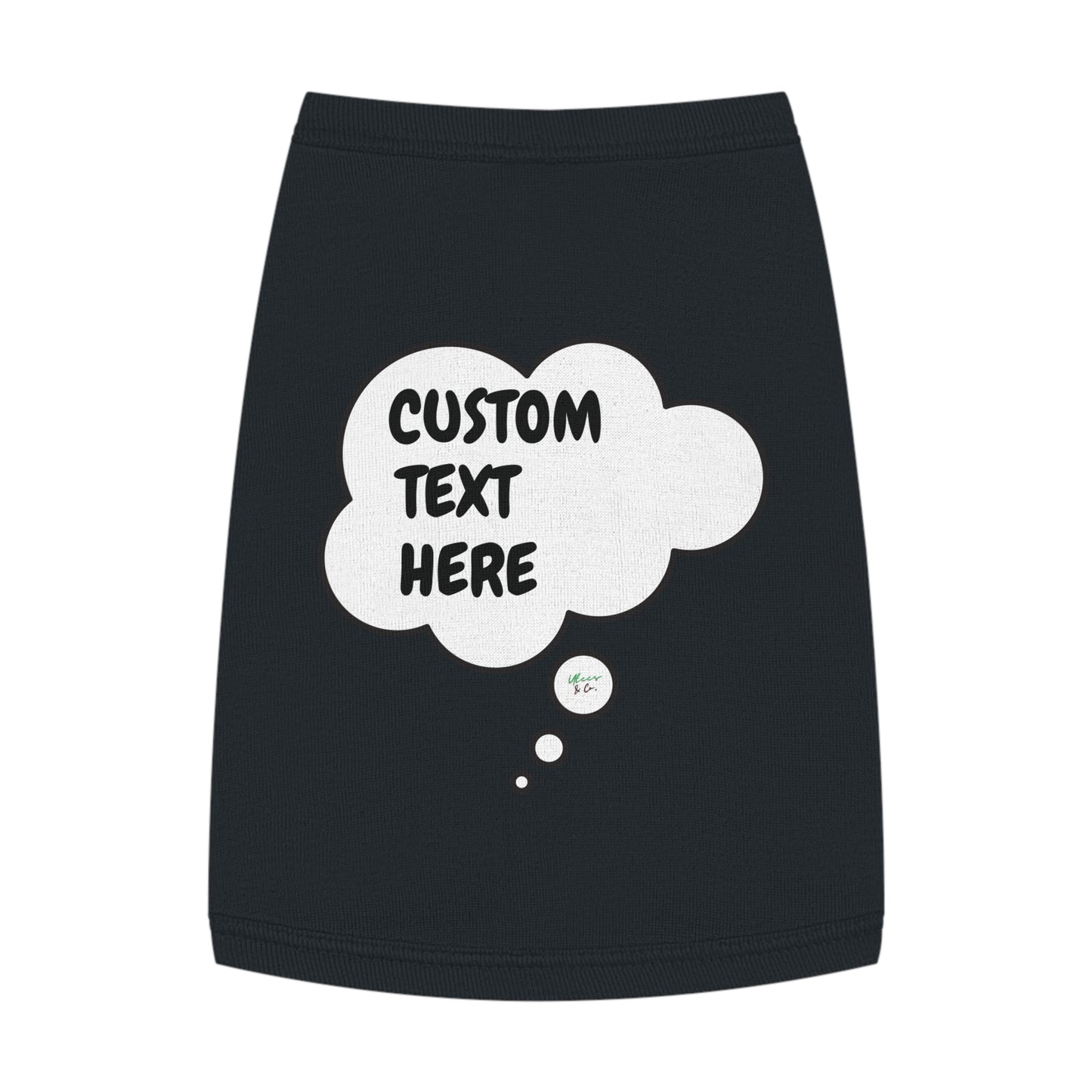 PERSONALIZED PET TANK TOP TANK SHIRT IN THOUGHT BUBBLE CUSTOMIZED GRAPHIC UNISEX TANK T-SHIRT FOR DOGS SHIRTS CUSTOM GIFTS FOR PETS SHIRTS FOR PUPPIES DOG CLOTHING