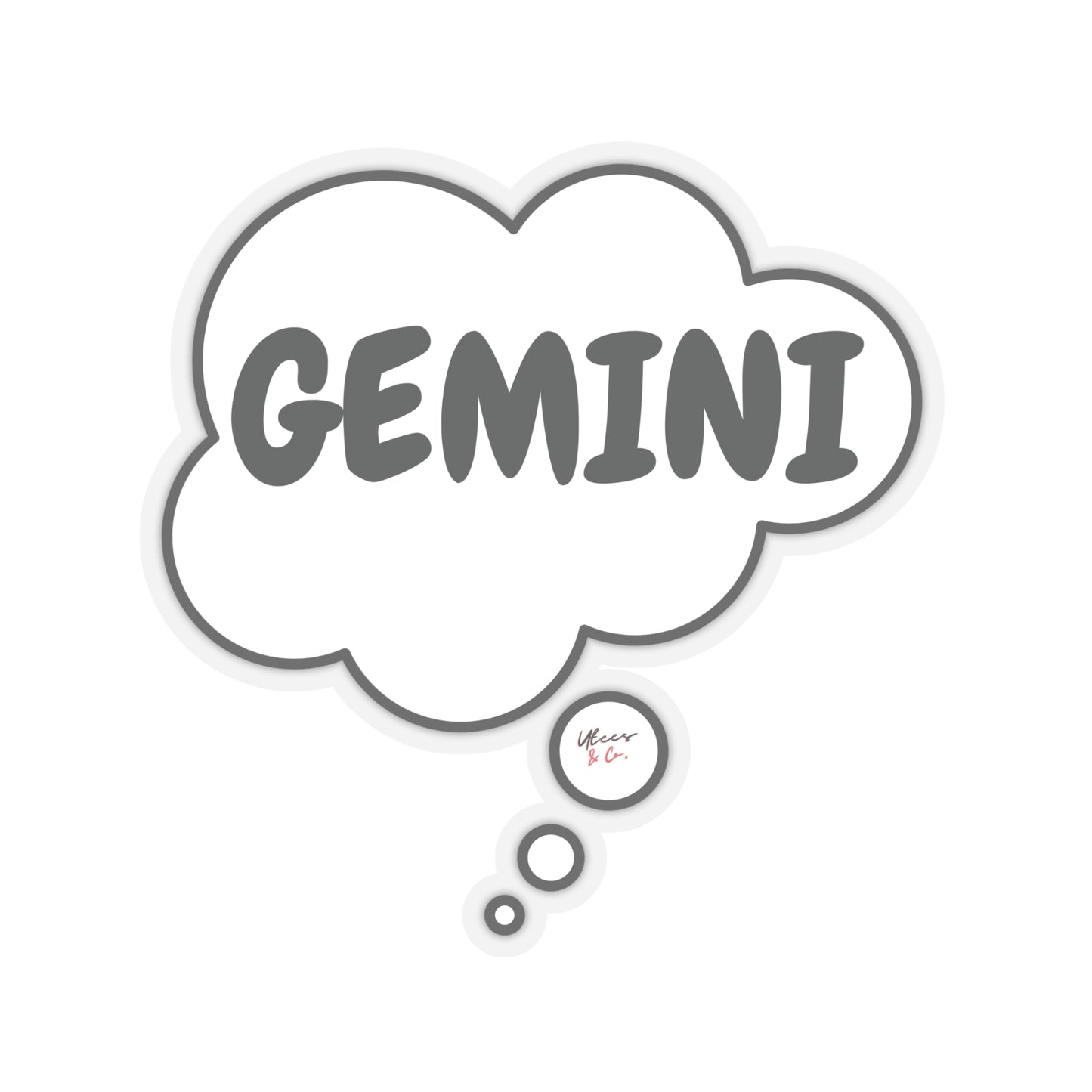 GEMINI ZODIAC HOROSCOPE SIGN STICKER IN THOUGHT BUBBLE STICKER BIRTHDAY SIGN GEMINI STICKER WHITE STICKER TRANSPARENT STICKER ASTRONOMY STICKERS