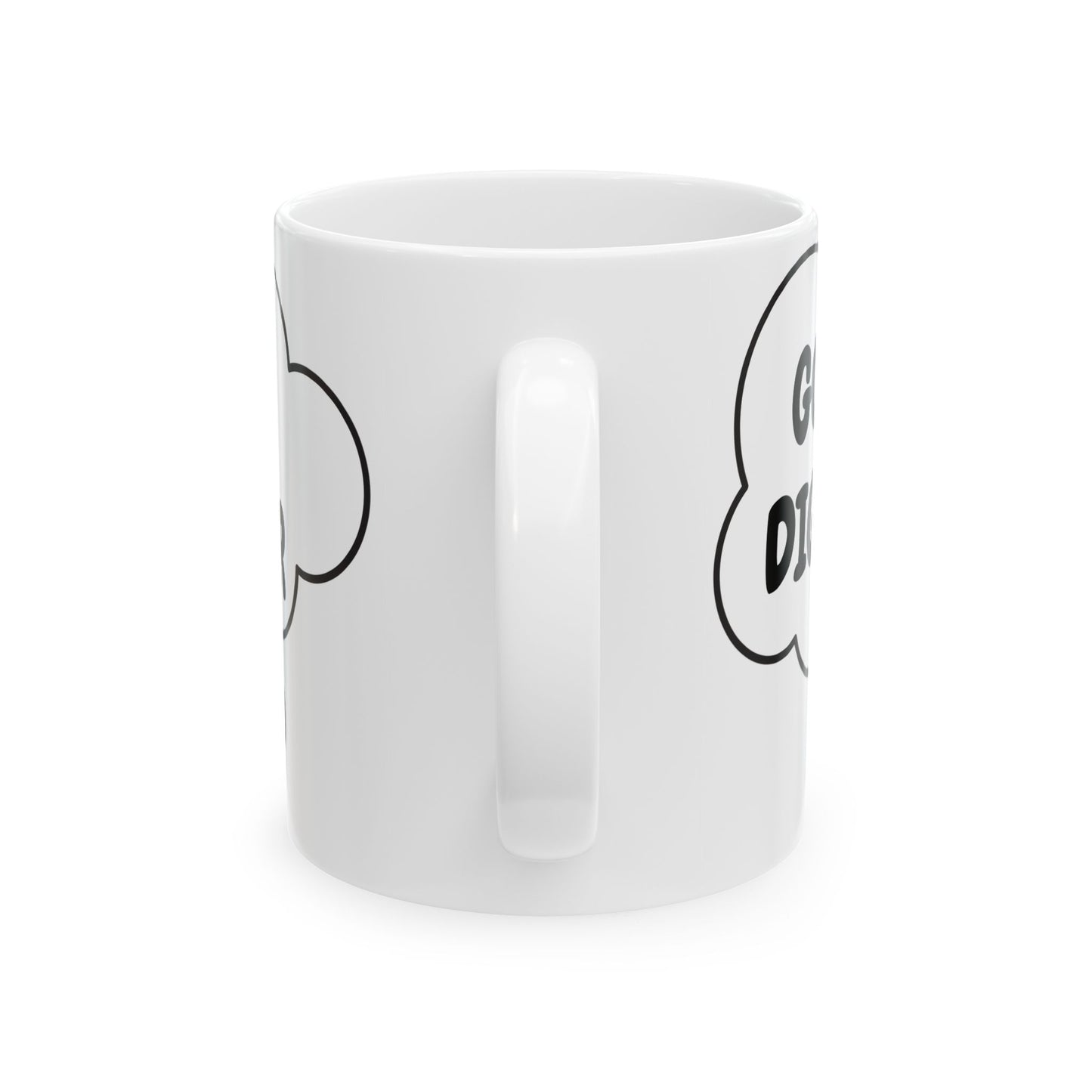 GOLD DIGGER COFFEE MUG IN THOUGHT BUBBLE 11oz CERAMIC MUG COFFEE LOVER MUG FUNNY SAYINGS MUG SARCASTIC SAYINGS MUG GIFT CAFFEINE DRINKER