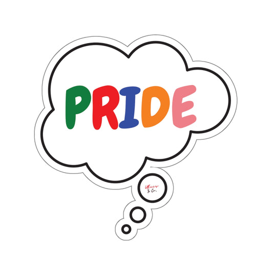 PRIDE RAINBOW BIG STICKER IN THOUGHT BUBBLE LGBTQ 6X6 BIG STICKER PRIDE MONTH CELEBRATION