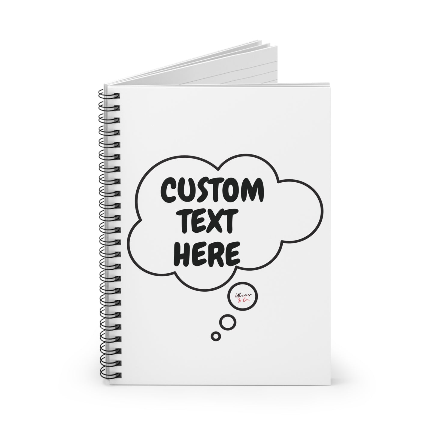 PERSONALIZE NOTEBOOK IN THOUGHT BUBBLE CUSTOM SPIRAL NOTEBOOK CUSTOMIZE RULED LINE NOTEBOOK