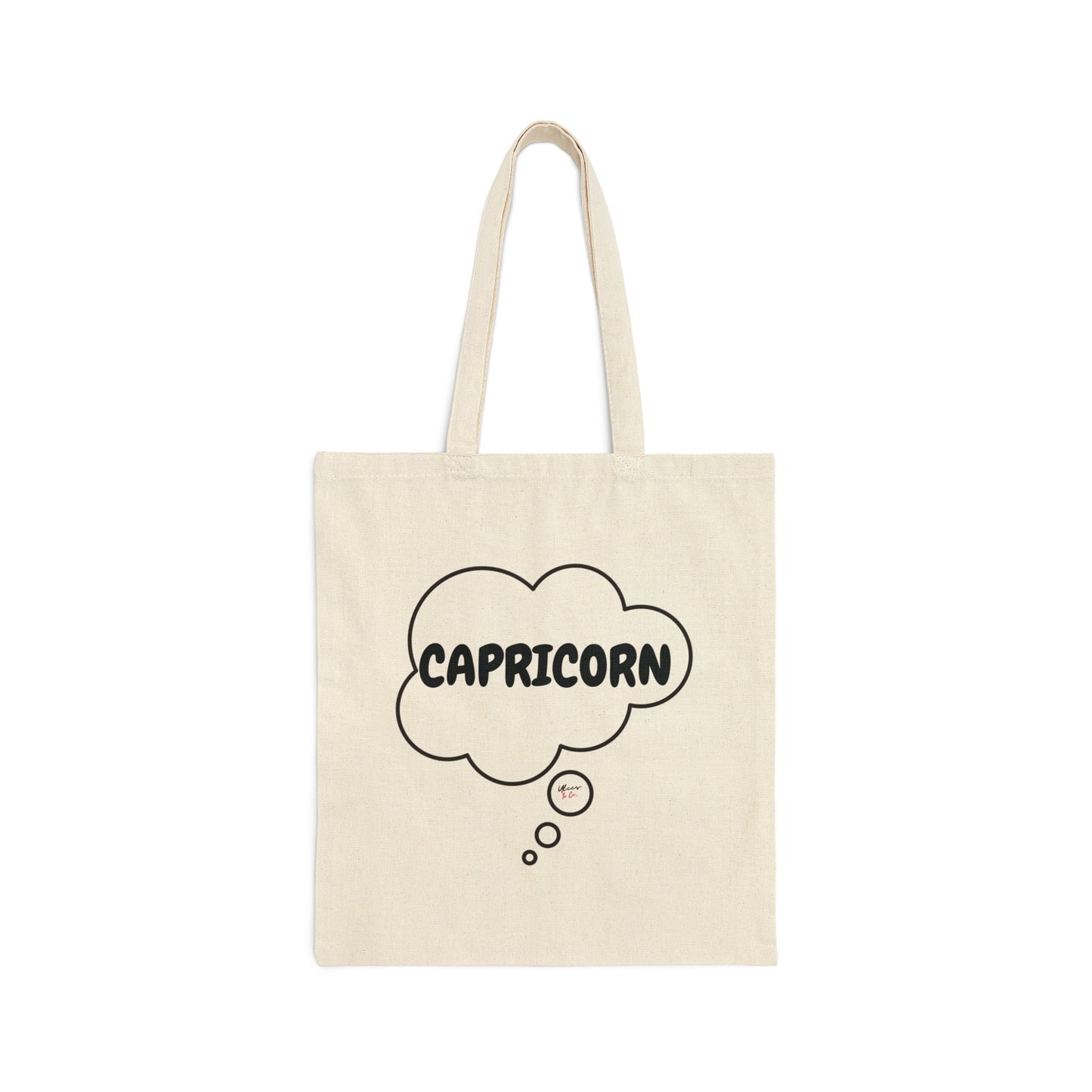 CAPRICORN ZODIAC SIGN TOTE BAG BIRTHDAY GIFT IN THOUGHT BUBBLE CAPRICORN HOROSCOPE ZODIAC SIGN COTTON CANVAS TOTE BAG