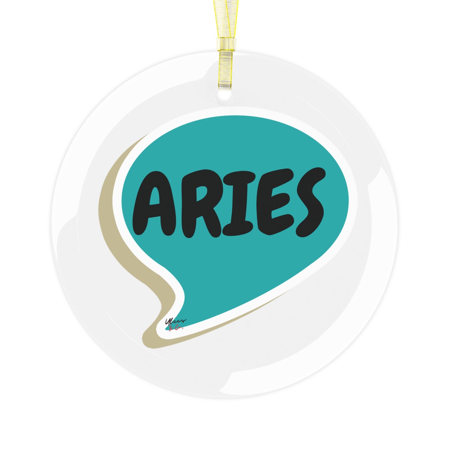 ARIES ZODIAC SIGN GLASS ORNAMENT SPEECH BUBBLE CHRISTMAS TREE DECORATION BIRTHDAY ARIES SIGN ASTRONOMY HOME DECOR HOLIDAY GIFTS GLASS ORNAMENTS