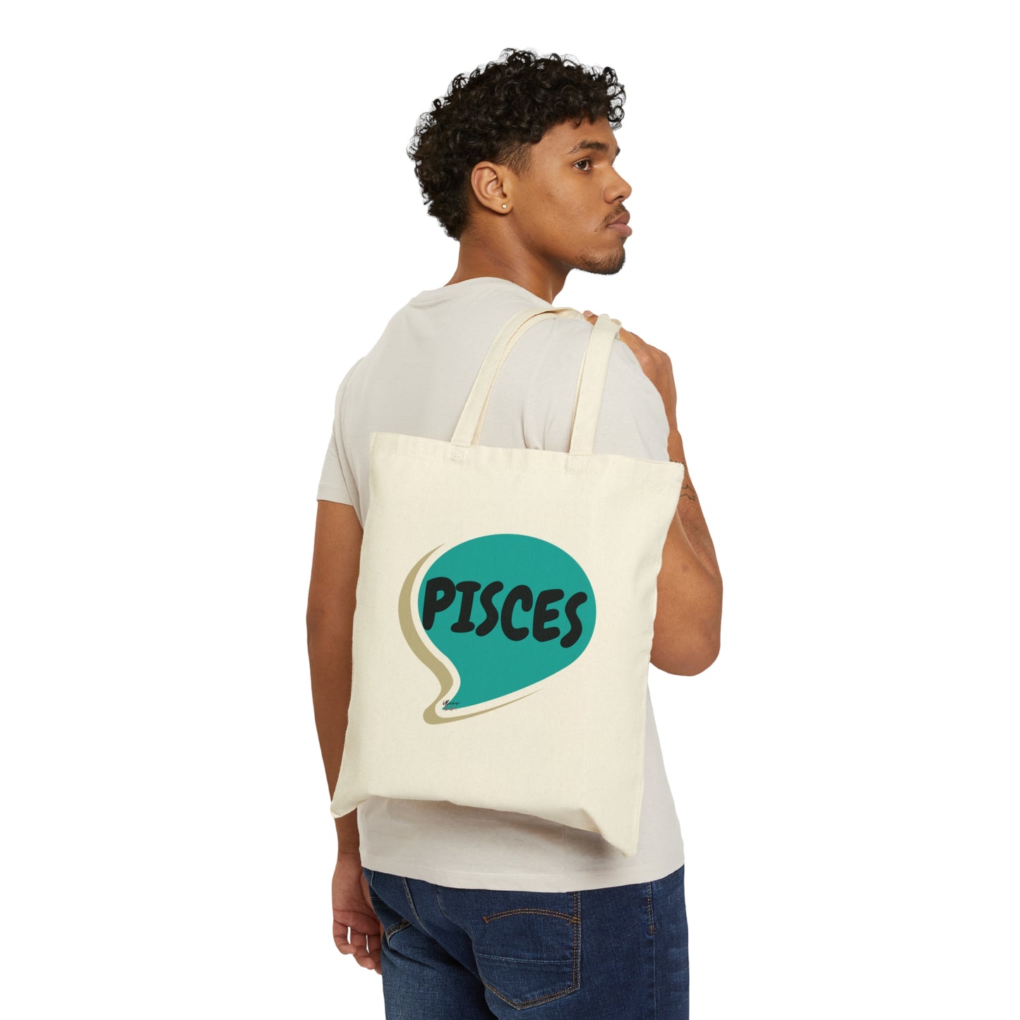 PISCES ZODIAC SIGN TOTE BAG BIRTHDAY GIFT IN SPEECH BUBBLE COTTON CANVAS TOTE BAG PISCES HOROSCOPE ZODIAC SIGN TOTE BAG GIFT