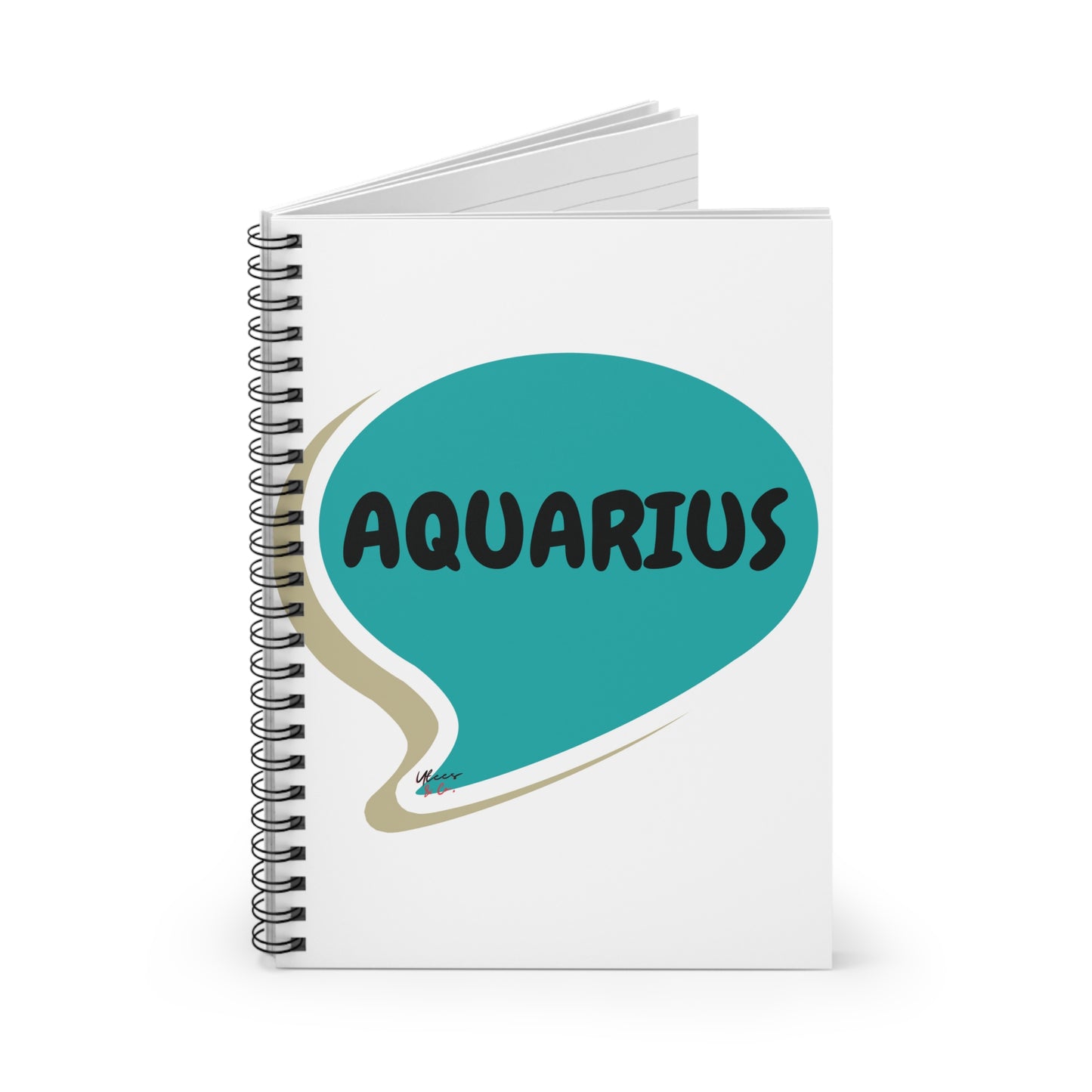 AQUARIUS ZODIAC SIGN SPIRAL NOTEBOOK IN SPEECH BUBBLE AQUARIUS BIRTHDAY SIGN HOROSCOPE SPIRAL NOTEBOOK