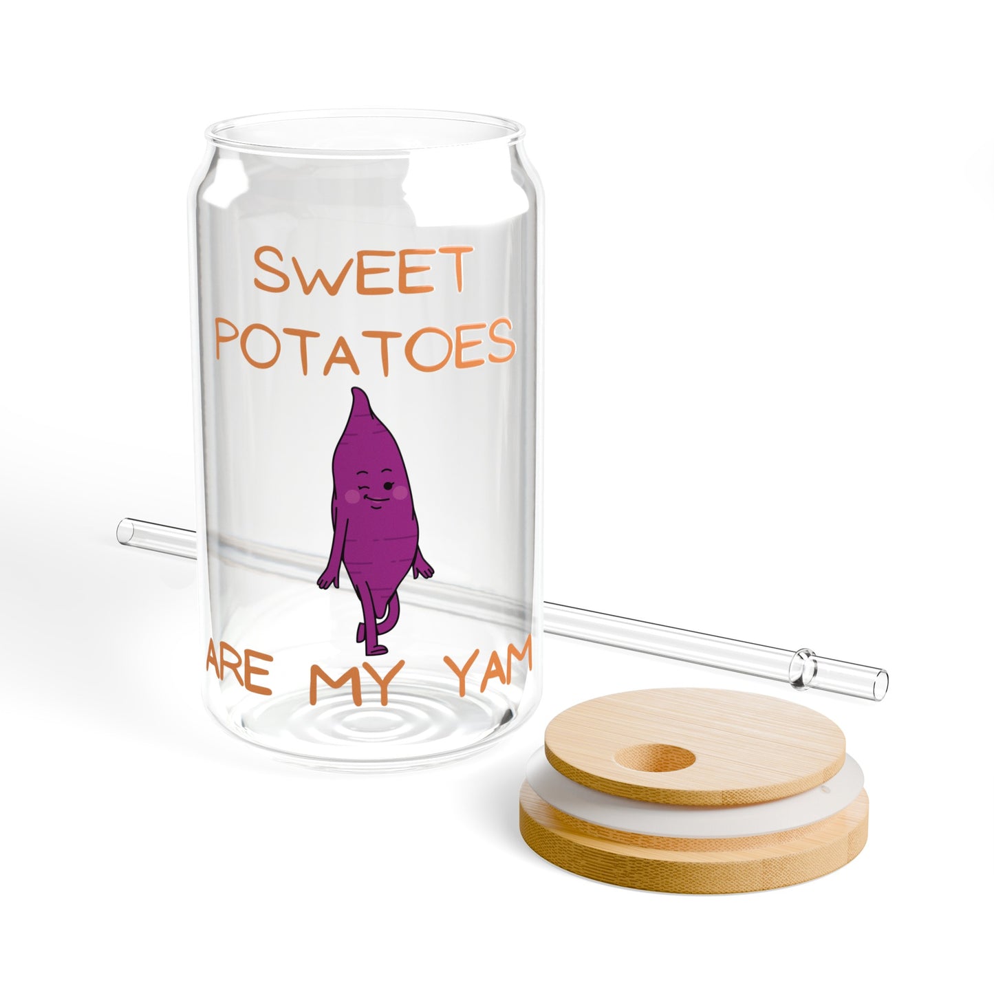 SWEET POTATOES ARE MY YAM ICED COFFEE GLASSES 16oz SIPPER GLASS