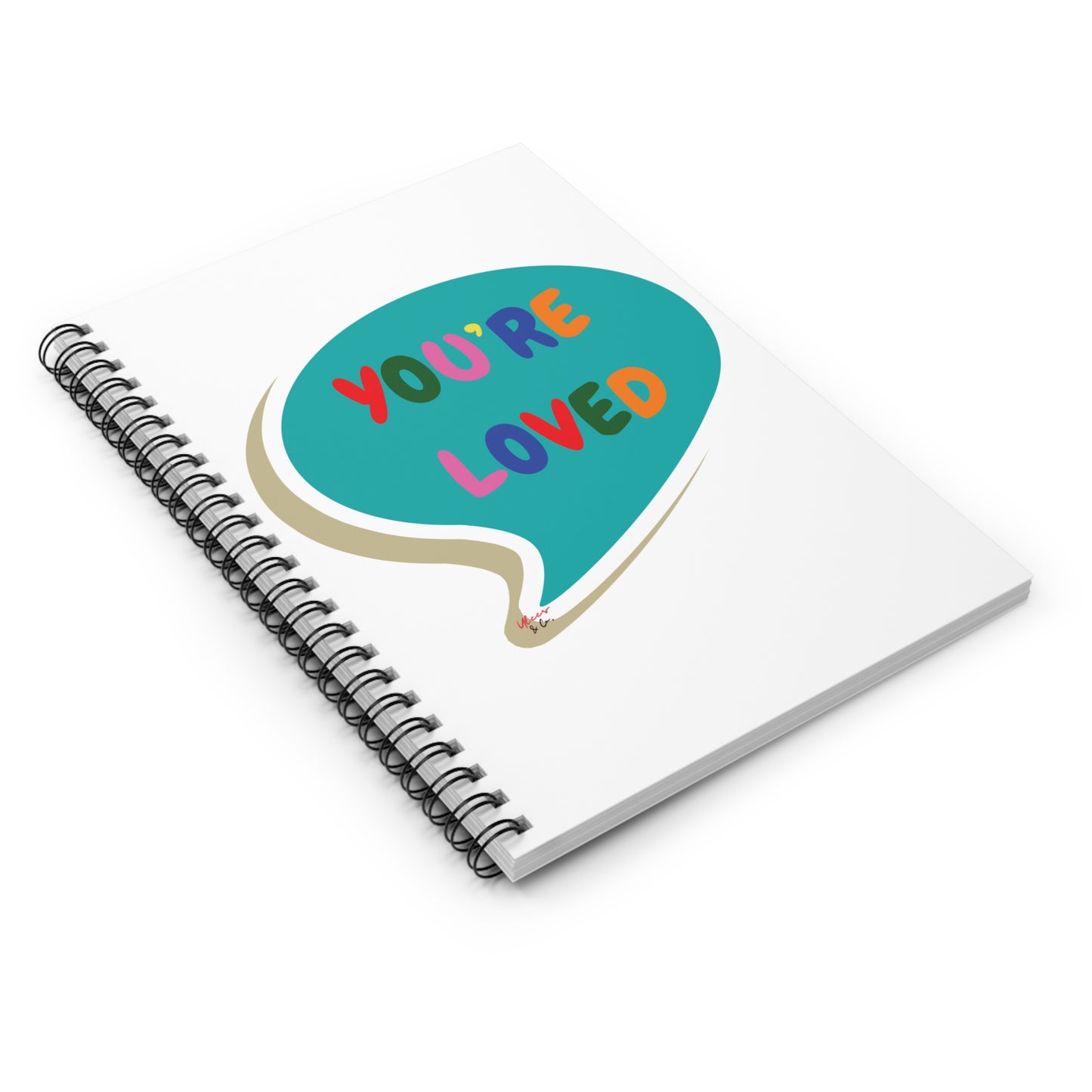 PRIDE YOU'RE LOVED NOTEBOOK IN SPEECH BUBBLE LGBTQ SPIRAL NOTEBOOK PRIDE MONTH RULED LINE NOTEBOOK