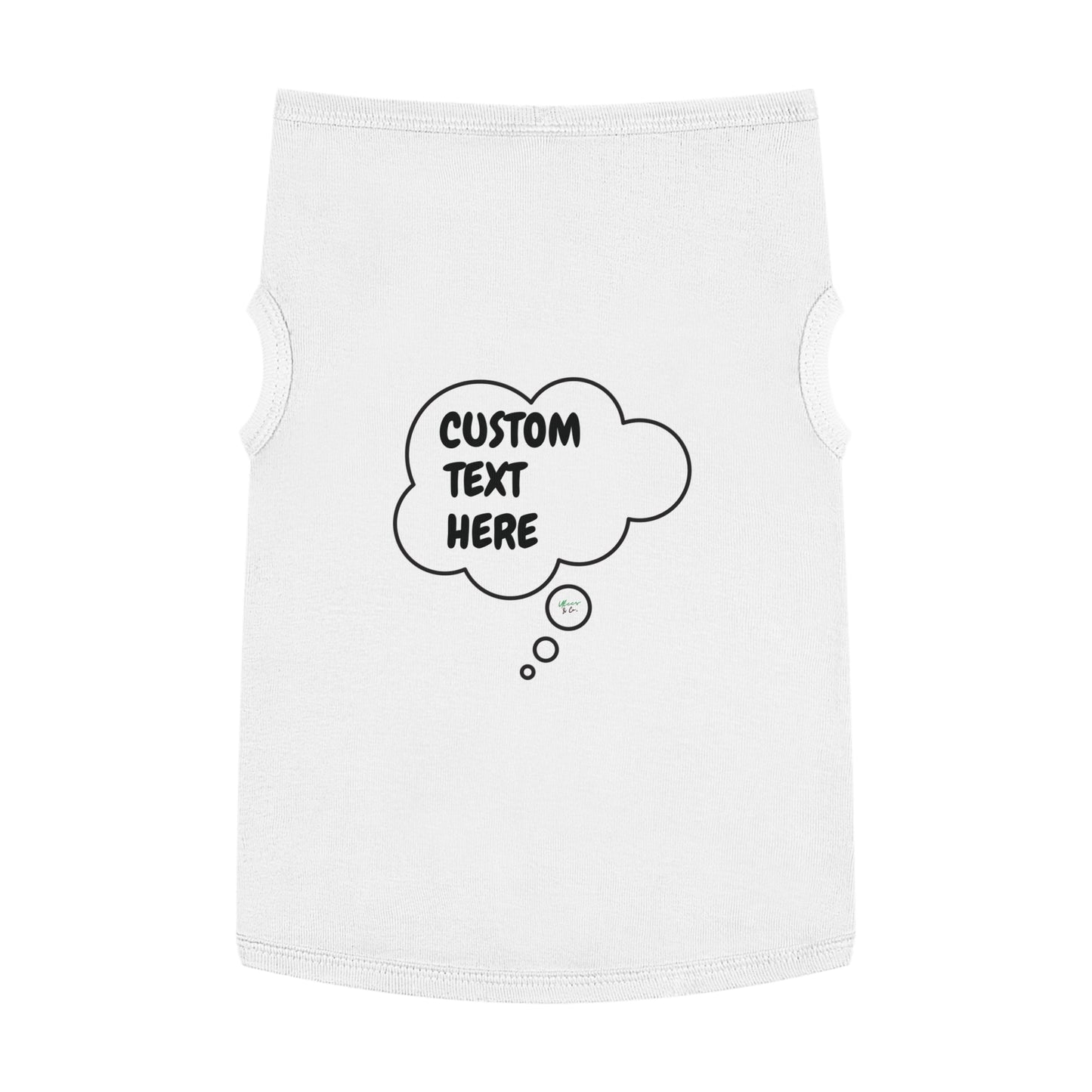 PERSONALIZED PET TANK TOP TANK SHIRT IN THOUGHT BUBBLE CUSTOMIZED GRAPHIC UNISEX TANK T-SHIRT FOR DOGS SHIRTS CUSTOM GIFTS FOR PETS SHIRTS FOR PUPPIES DOG CLOTHING