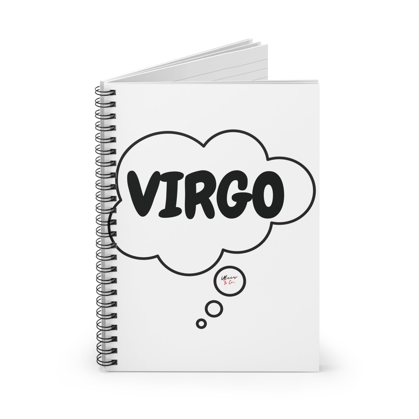 VIRGO ZODIAC SIGN SPIRAL NOTEBOOK IN THOUGHT BUBBLE VIRGO BIRTHDAY SIGN HOROSCOPE SPIRAL NOTEBOOK