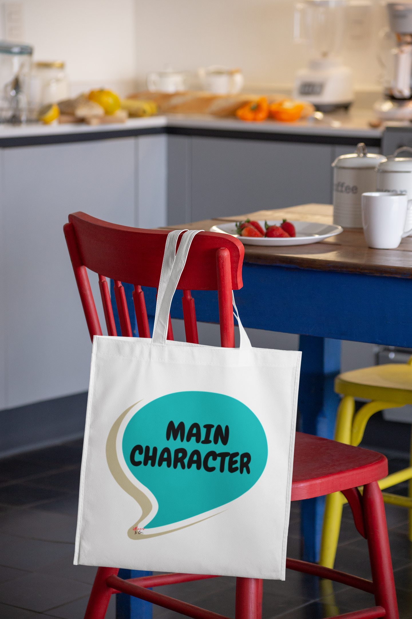 MAIN CHARACTER IN  SPEECH BUBBLE COTTON CANVAS TOTE BAG GIFTS FUNNY TOTE BAGS SARCASTIC TOTE BAGS