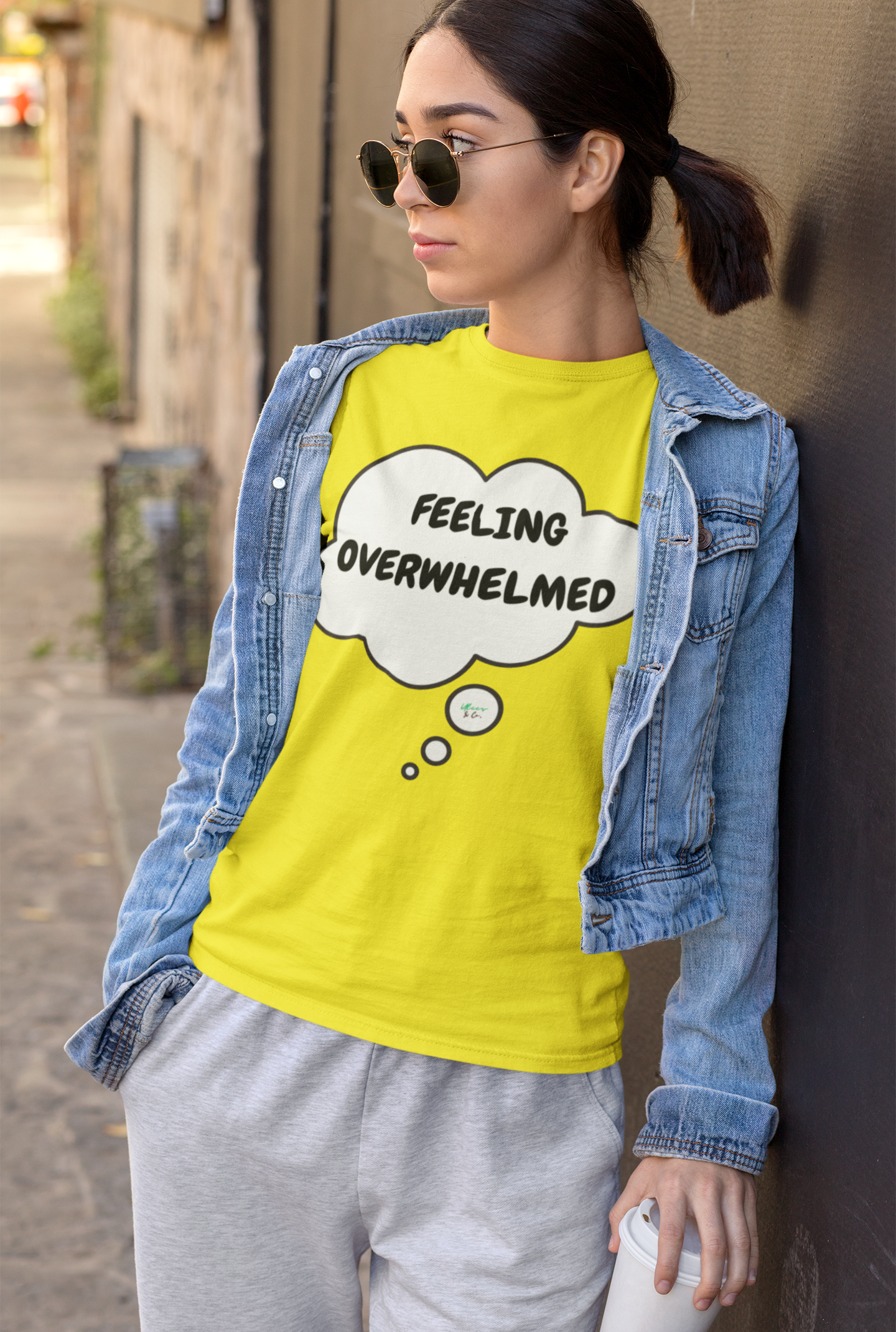 FEELING OVERWHELMED T-SHIRT IN THOUGHT BUBBLE UNISEX TSHIRT FUNNY SAYINGS T SHIRT SARCASTIC SAYINGS T-SHIRT SARCASM TEES GIFTS  FOR WOMEN GIFT FOR MEN