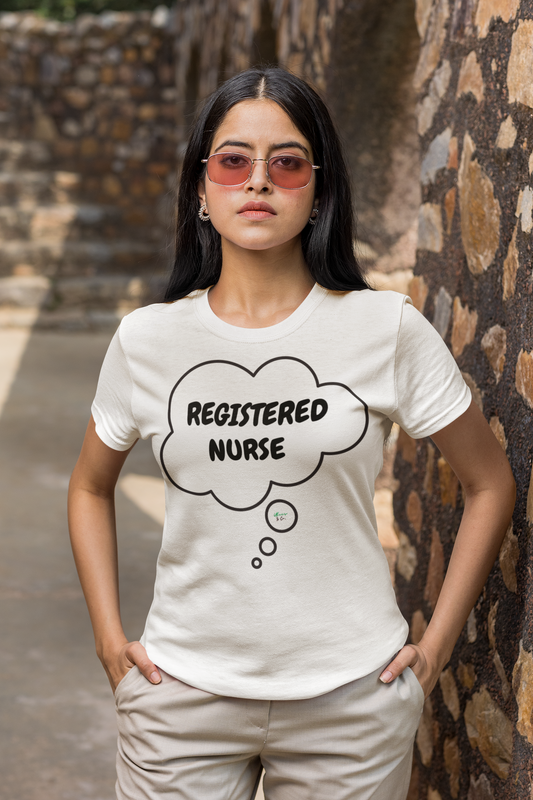 REGISTERED NURSE T-SHIRT IN THOUGHT BUBBLE GRAPHIC UNISEX TSHIRT OCCUPATION T-SHIRT JOB SHIRTS GIIFTS FOR WOMEN GIFTS FOR MEN OCCUPATION TEE SHIRTS FAVORITE JOBS TEES