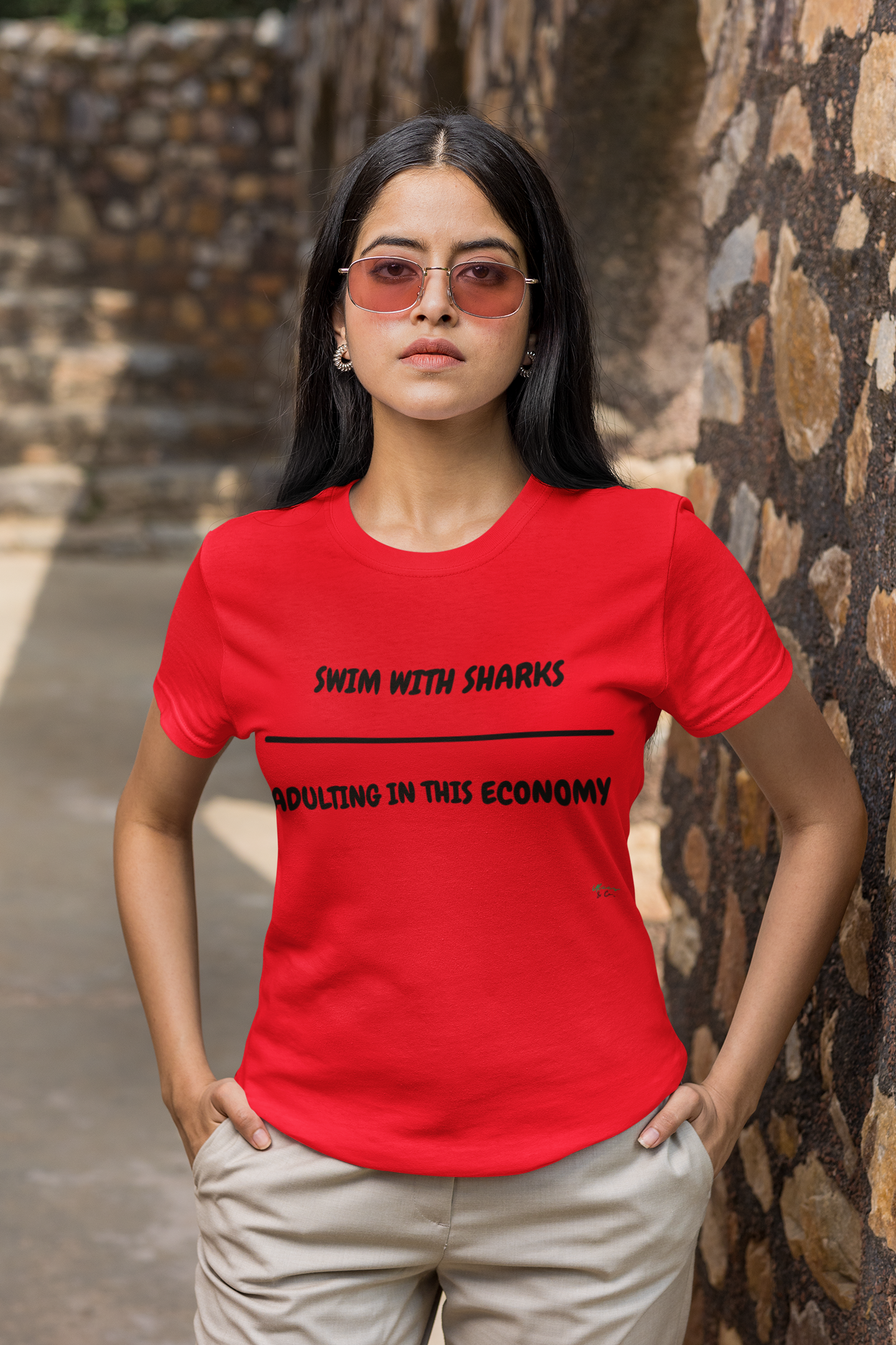 SWIM WITH SHARKS OVER ADULTING IN THIS ECONOMY T-SHIRT TEXT ONLY GRAPHIC UNISEX TSHIRT FUNNY SAYINGS T SHIRT SARCASTIC SAYINGS T-SHIRT FOODIE SHIRTS SARCASM TEES GIFTS FOR WOMEN GIFT FOR MEN