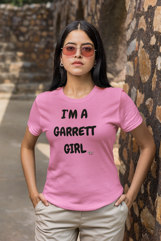 I'M A GARRETT GIRL T-SHIRT HOCKEY PLAYER UNIQUE GRAPHIC UNISEX TEXT ONLY DESIGN SHIRT STREETWEAR FASHION OFF CAMPUS TEES OFF CAMPUS SERIES FOR HOCKEY TEAM FANS T-SHIRT GARRETT GRAHAM CHARACTER TEES GIFTS FOR WOMEN