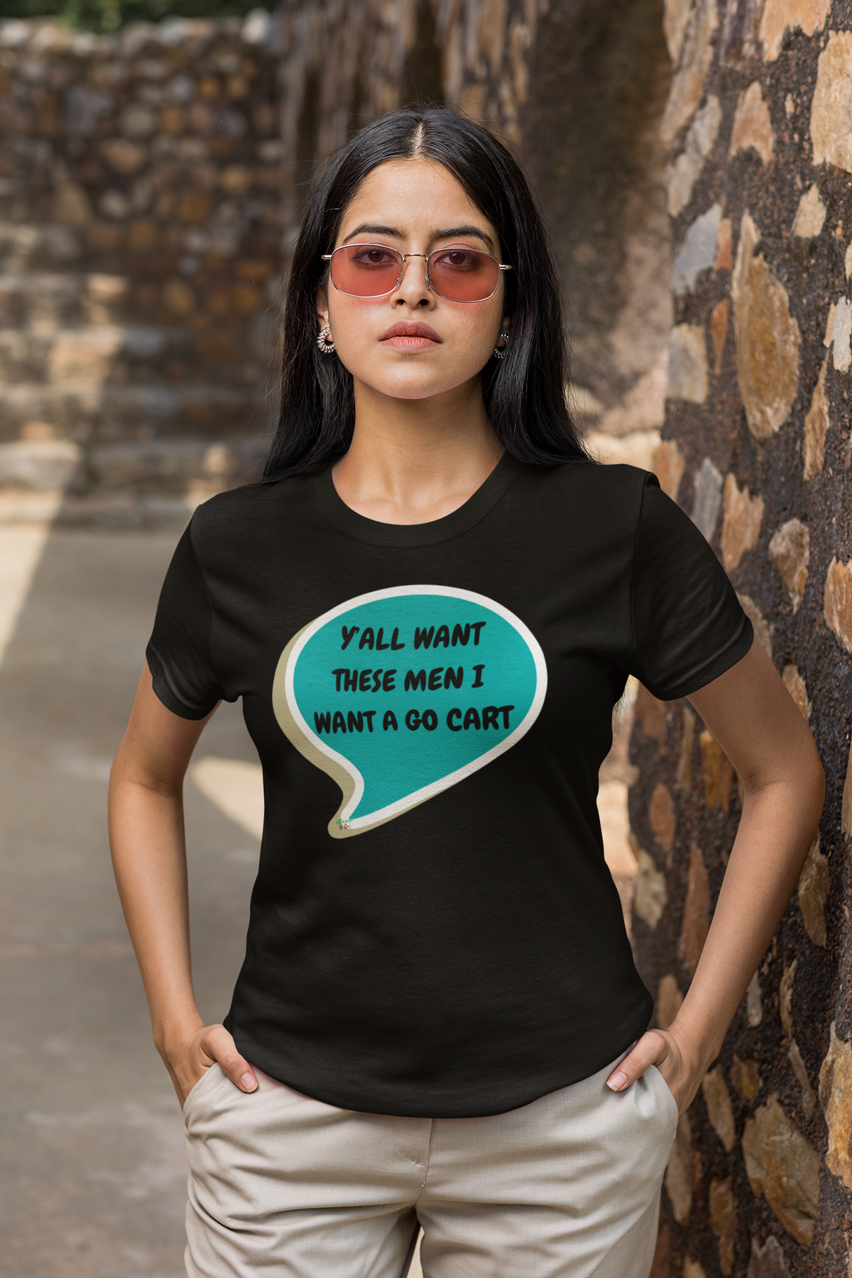 Y'ALL WANT THESE MEN I WANT A GO CART T-SHIRT UNIQUE GRAPHIC UNISEX SPEECH BUBBLE SHIRT STREETWEAR FASHION FUNNY T-SHIRT HILARIOUS SHIRTS SARCASM TEES BIRTHDAY GIFTS FOR WOMEN GIFT FOR MEN CLOTHING BRAND
