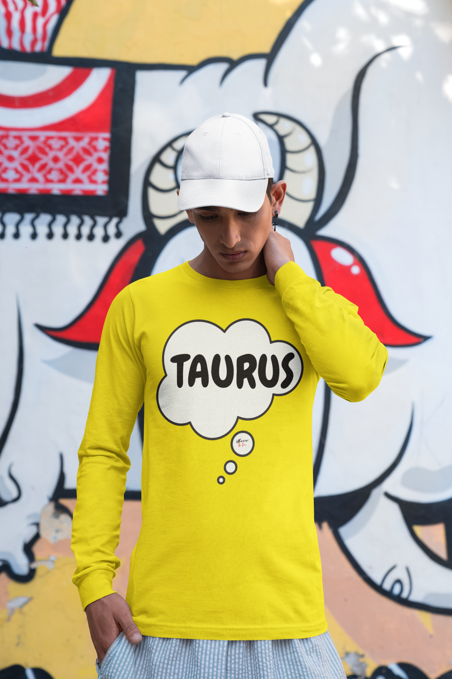 TAURUS ZODIAC SIGN LONG SLEEVE SHIRT  IN THOUGHT BUBBLE TAURUS HOROSCOPE ASTRONOMY SIGN UNISEX LONG SLEEVE TAURUS BIRTHDAY SIGN TAURUS SEASON LONG SLEEVE GIFT FOR AN TAURUS