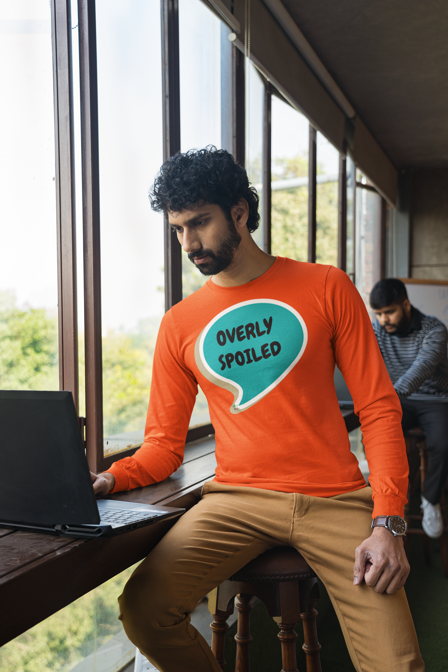 OVERLY SPOILED LONG SLEEVE IN SPEECH BUBBLE FUNNY SAYINGS LONG SLEEVE TOP SARCASTIC SAYINGS TOP SARCASM STREETWEAR FASHION GIFT FOR WOMEN SHIRTS FOR MEN
