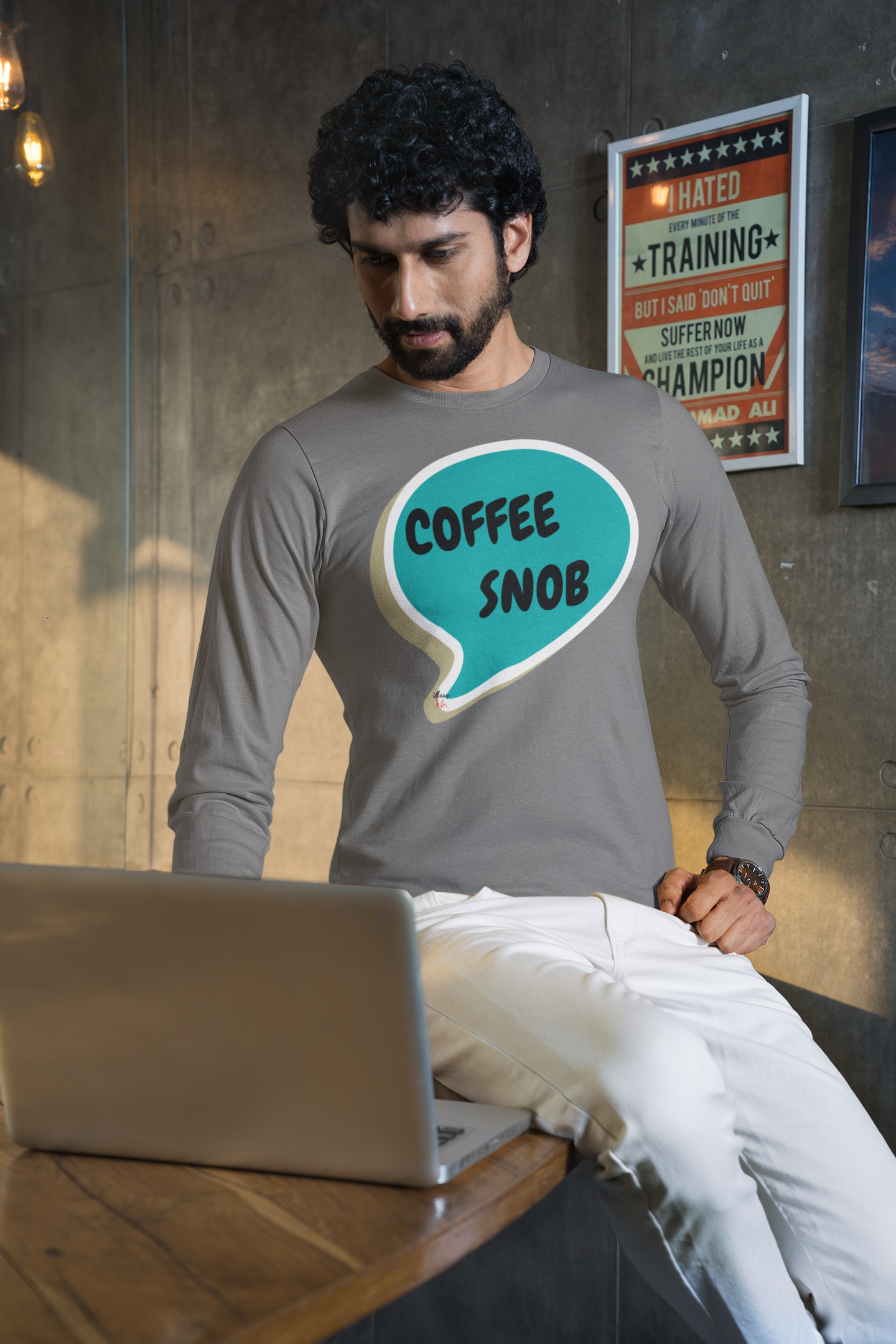 COFFEE SNOB LONG SLEEVE IN SPEECH BUBBLE LONG SLEEVE TOP SARCASTIC SAYINGS LONG SLEEVE FUNNY SAYINGS LONG SLEEVE TOP