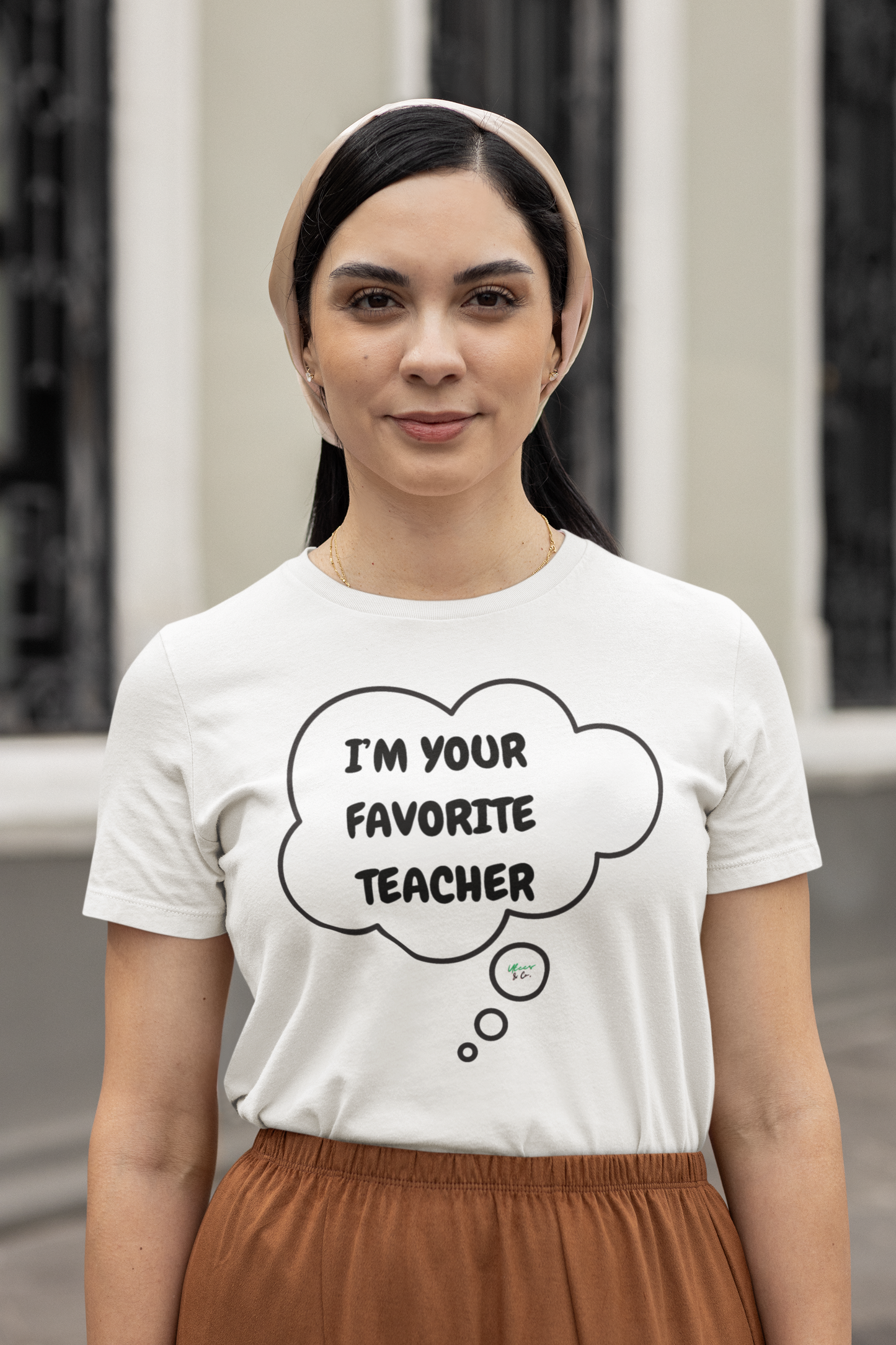 I'M YOUR FAVORITE TEACHER T-SHIRT IN THOUGHT BUBBLE GRAPHIC UNISEX TSHIRT FUNNY SAYINGS T SHIRT SARCASTIC SAYINGS T-SHIRT SARCASM TEES GIFTS FOR WOMEN GIFT FOR MEN