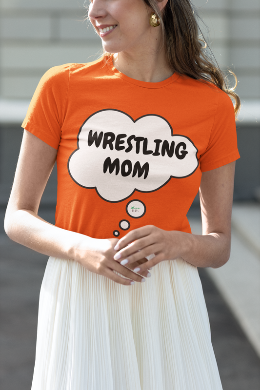 WRESTLING TSHIRT UNIQUE MOM GIFT WRESTLING MOM T-SHIRT THANK YOU MOM GIFTS IN THOUGHT BUBBLE GRAPHIC UNISEX T-SHIRT MOTHER'S DAY TEES BIRTHDAY GIFT FOR MOM'S SHIRTS GIFT TSHIRTS GIFT FOR MOM'S SHIRTS FOR AUNT'S TEES FOR SISTERS GIFT FOR DAUGHTER