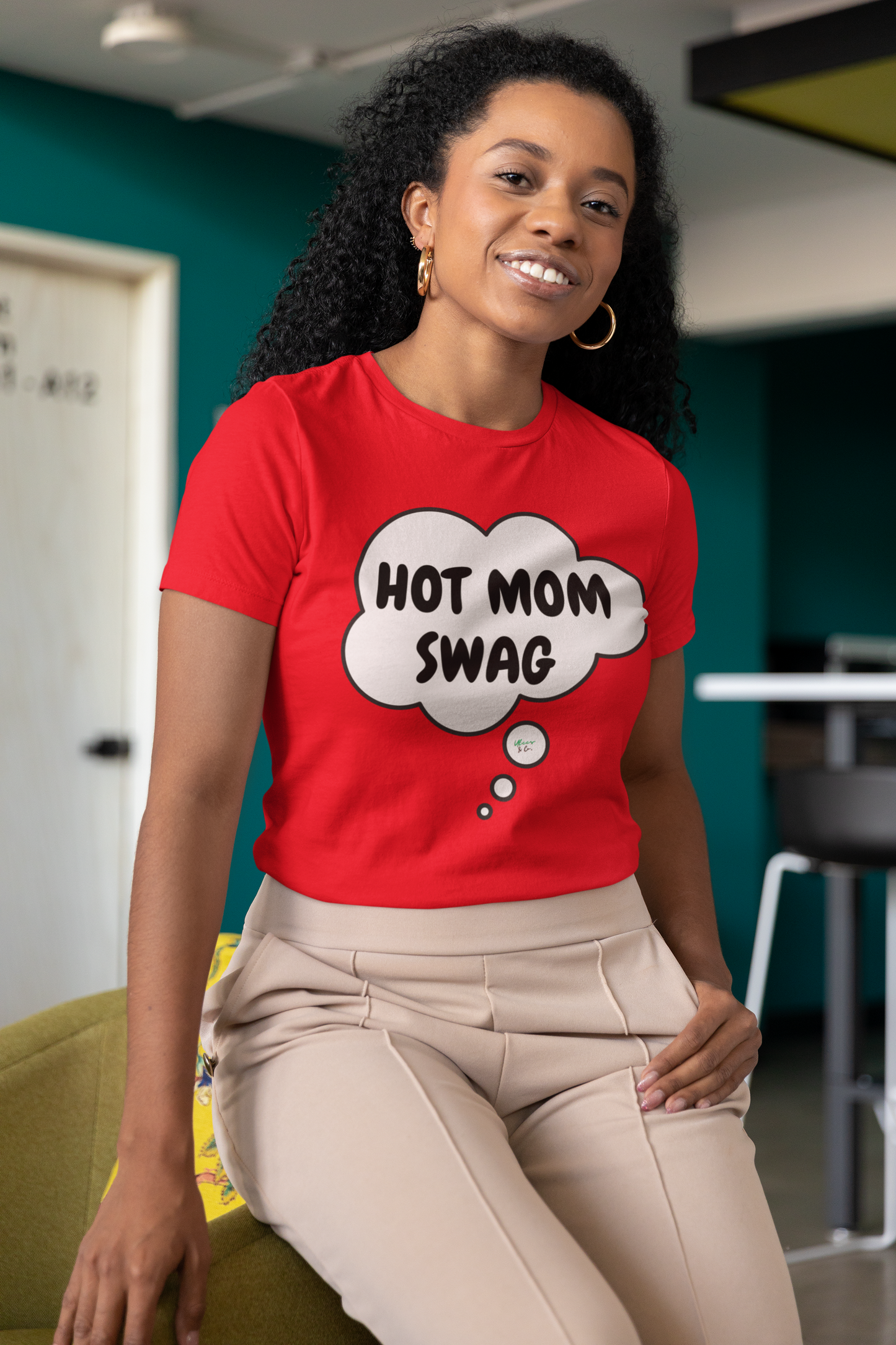 HOT MOM SWAG T-SHIRT IN THOUGHT BUBBLE UNISEX TSHIRT FUNNY SAYINGS T SHIRT SARCASTIC SAYINGS T-SHIRT SARCASM TEES
