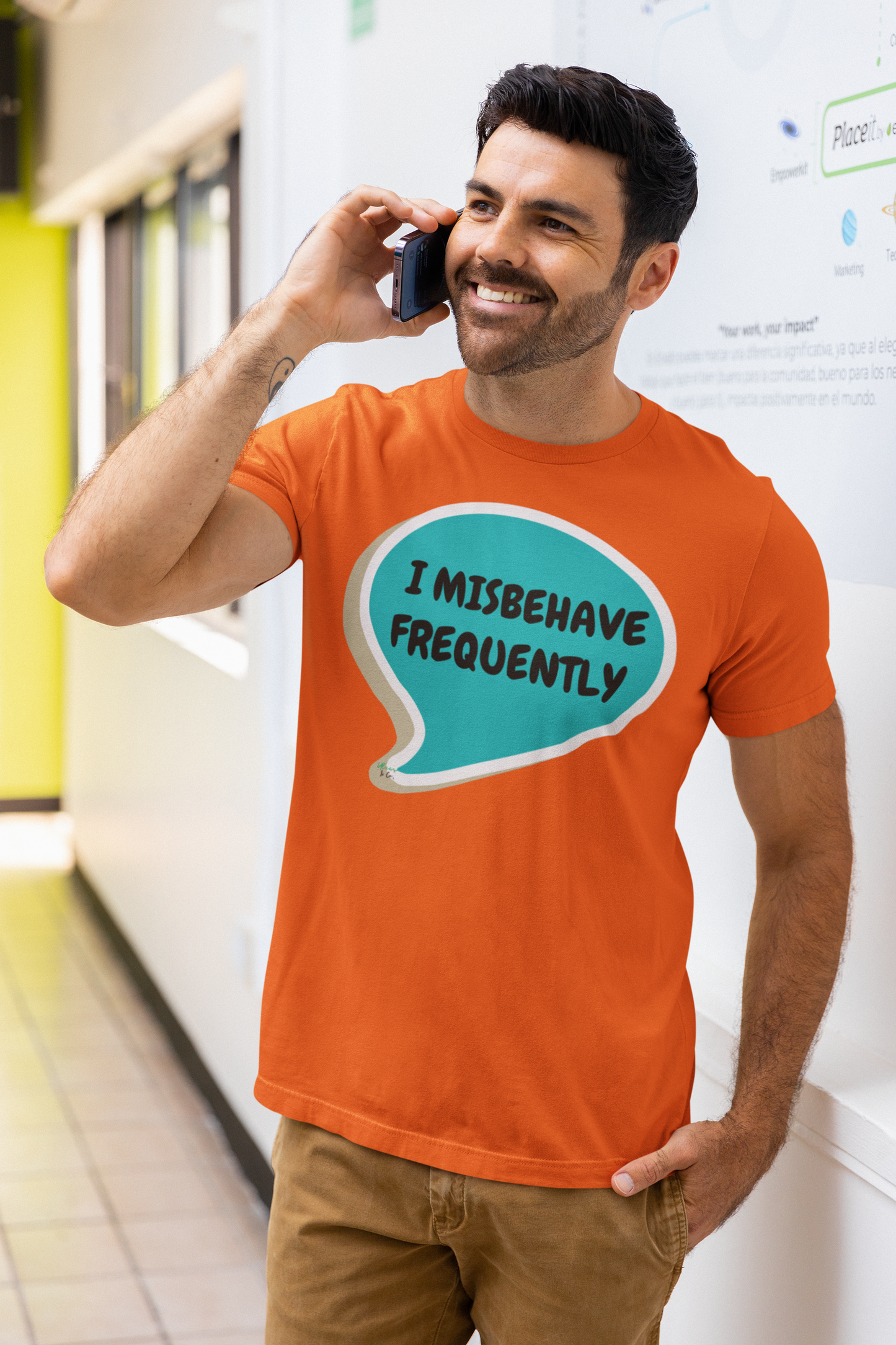 I MISBEHAVE FREQUENTLY T-SHIRT IN SPEECH BUBBLE UNISEX TSHIRT FUNNY SAYINGS T SHIRT SARCASTIC SAYINGS T-SHIRT SARCASM TEES